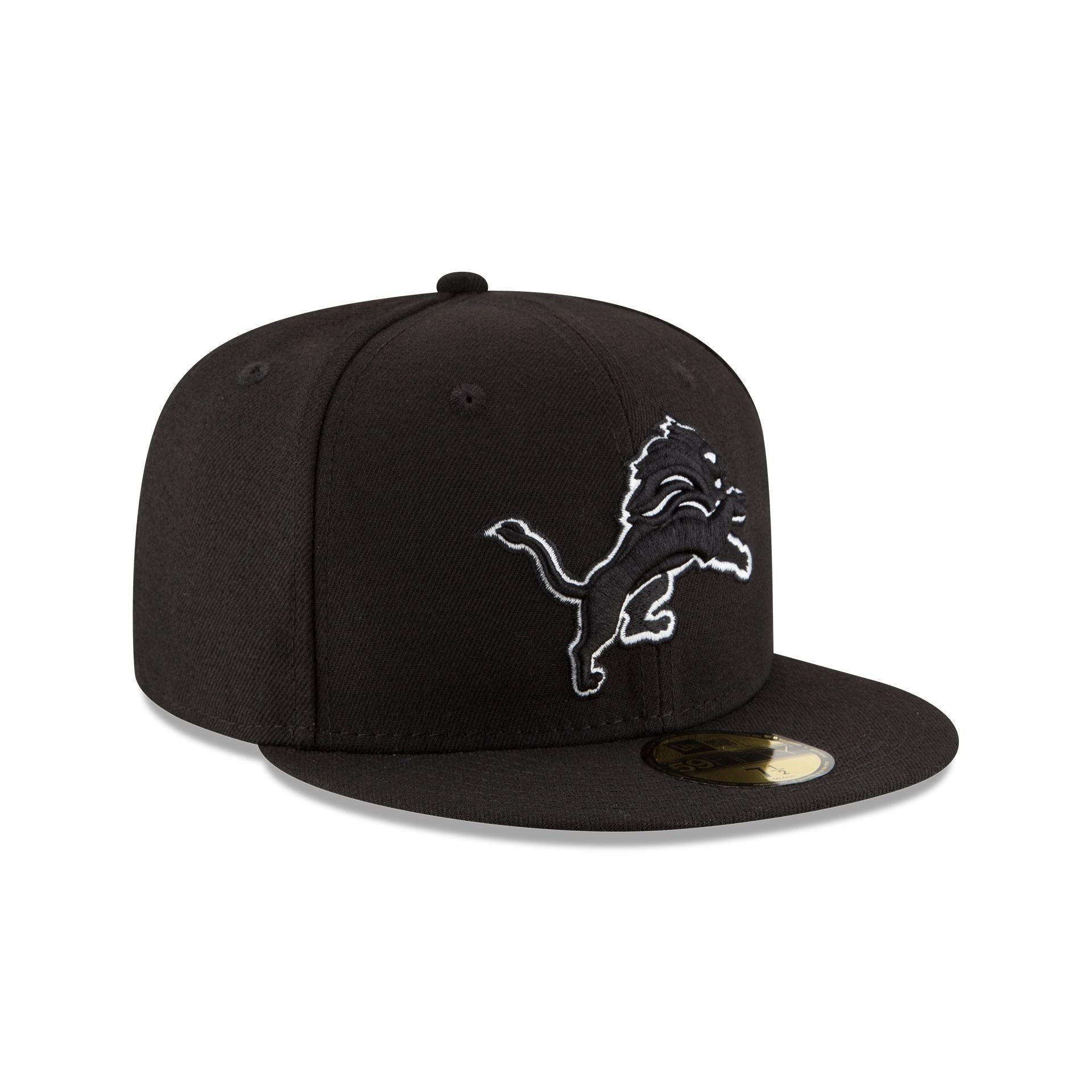 Detroit Lions Black & White 59FIFTY Fitted Hat - Image 3