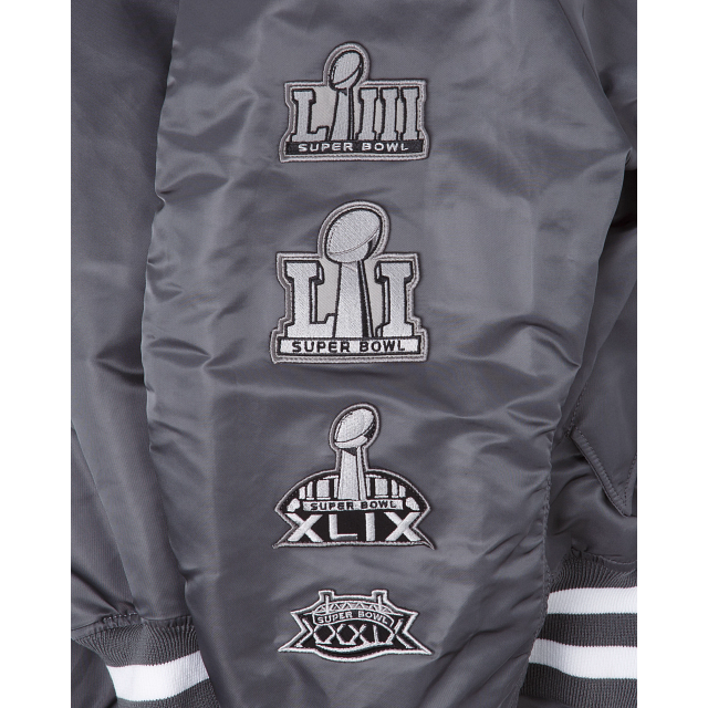 Alpha Industries X New England Patriots Gray MA-1 Bomber Jacket - Image 4