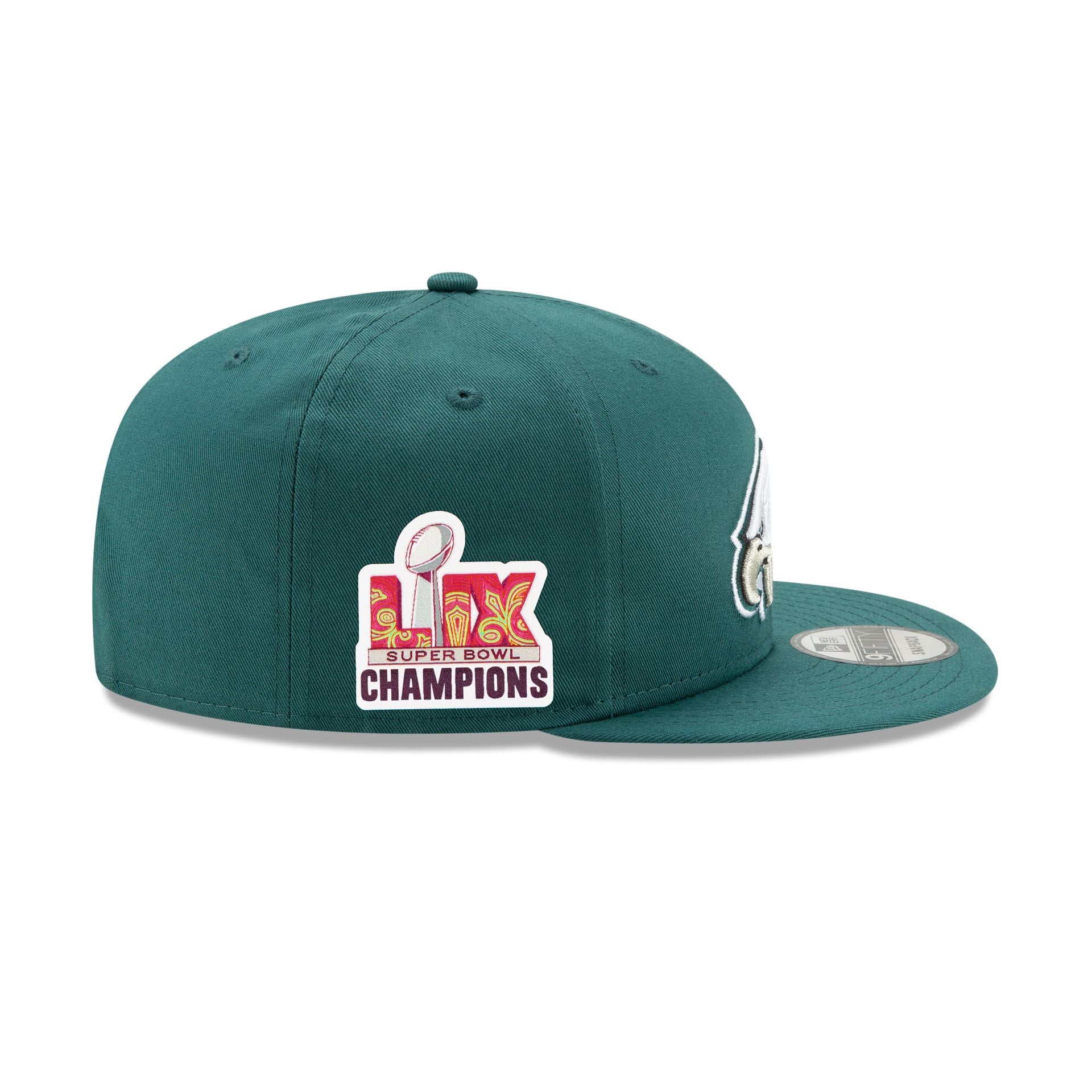 Philadelphia Eagles Super Bowl LIX Champions Side Patch 9FIFTY Snapback Hat - Image 4
