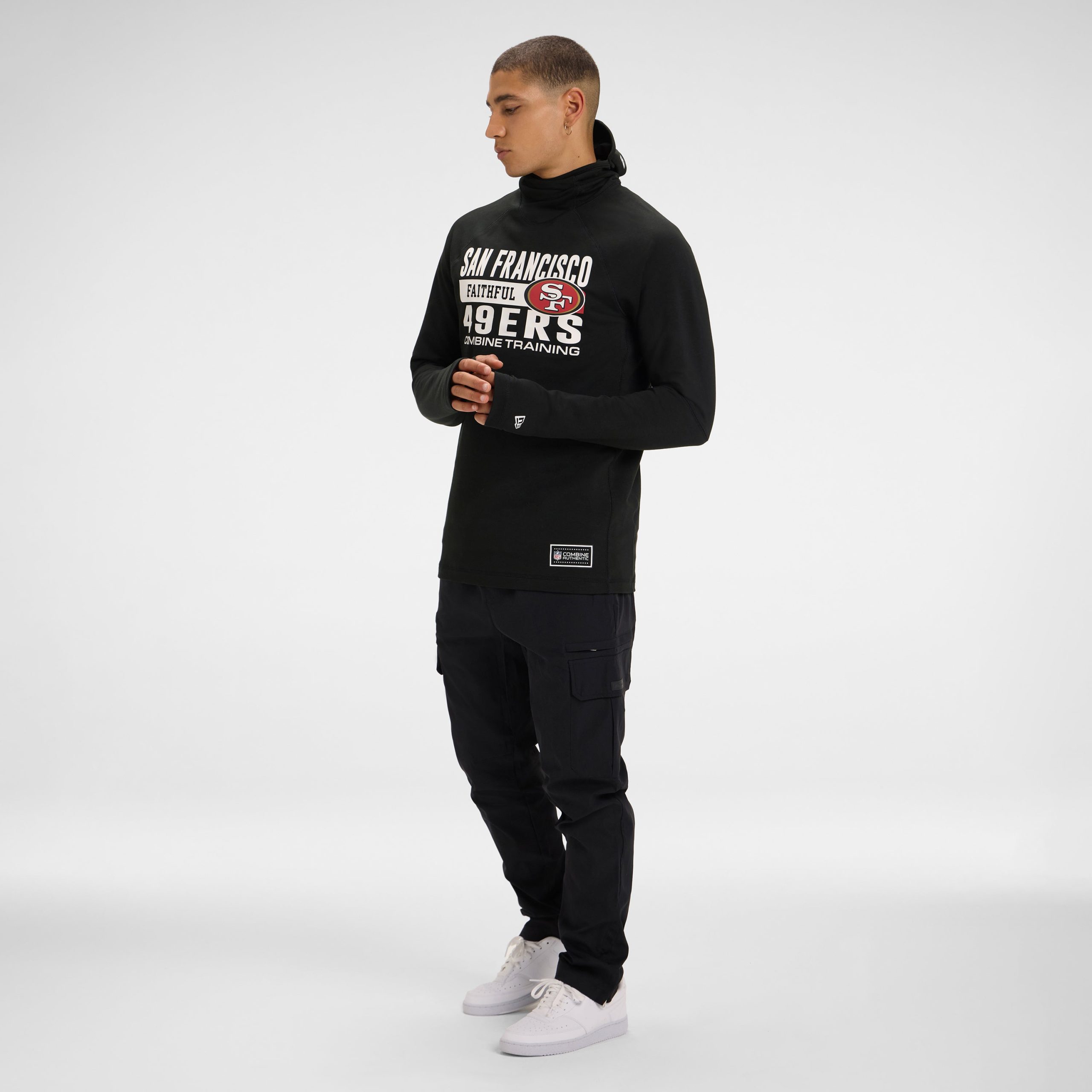 San Francisco 49ers 2025 Functional Fandom Black Balaclava Hoodie - Image 7