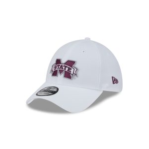 Mississippi State Bulldogs Optic White 39THIRTY Stretch Fit Hat