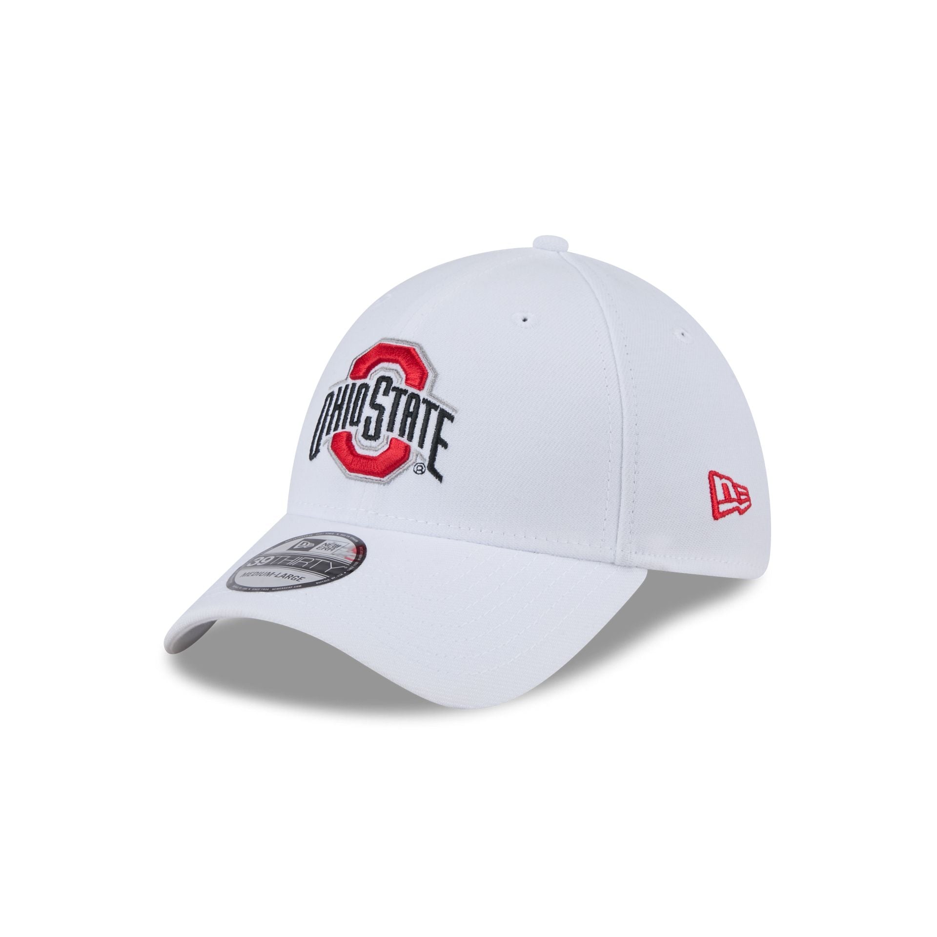 Ohio State Buckeyes Optic White 39THIRTY Stretch Fit Hat
