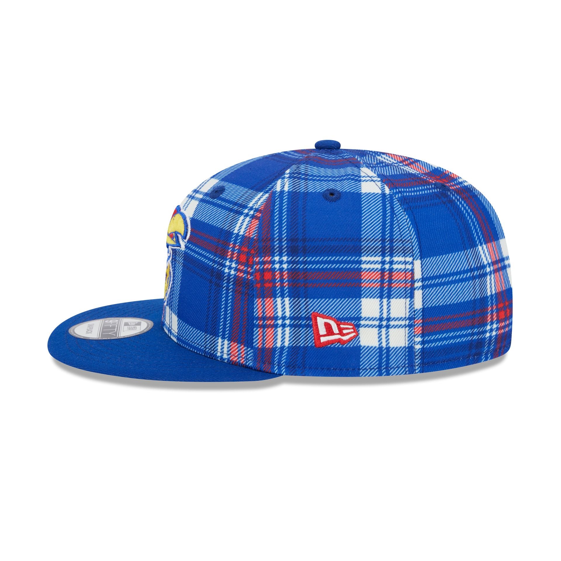 Kansas Jayhawks Plaid 9FIFTY Snapback Hat - Image 4