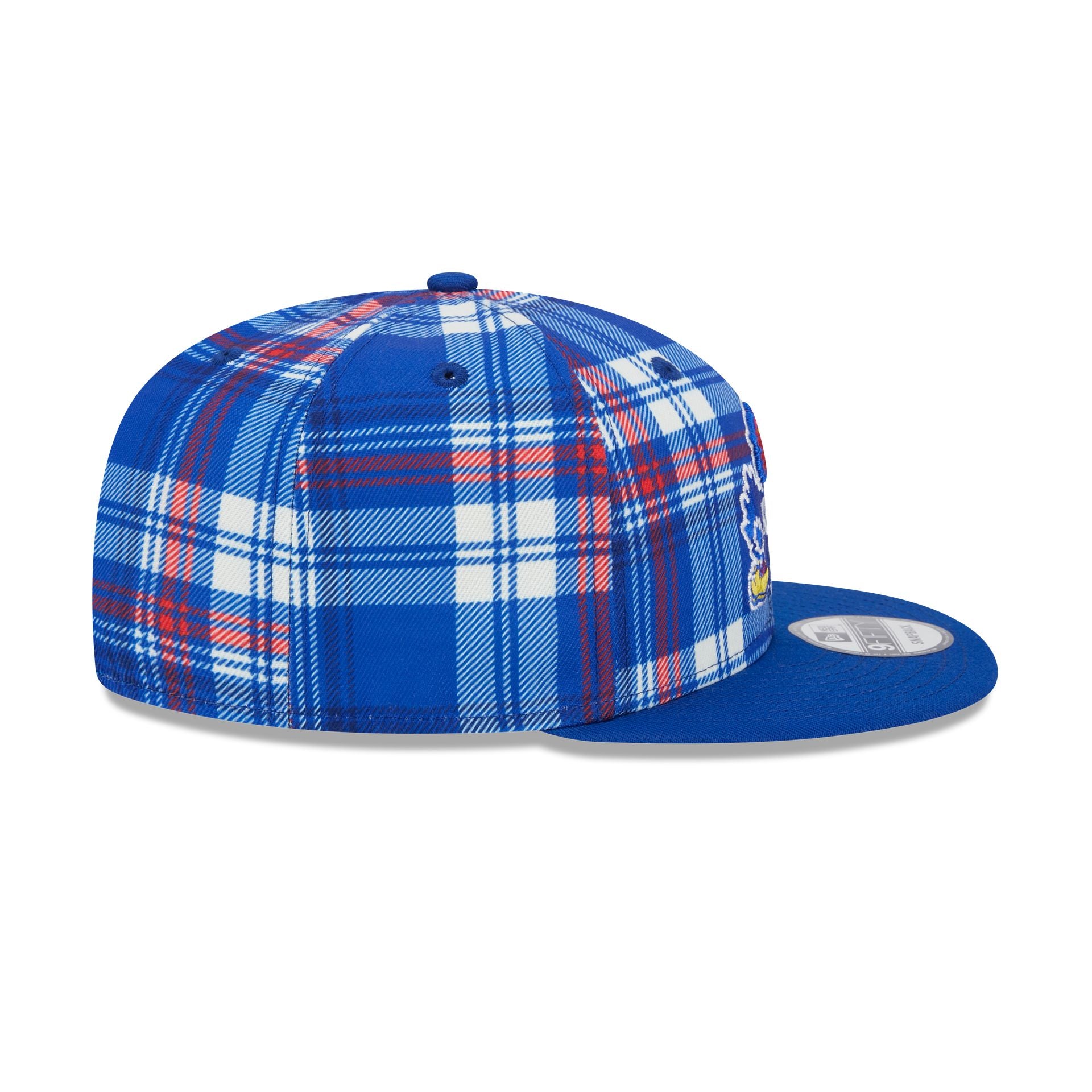 Kansas Jayhawks Plaid 9FIFTY Snapback Hat - Image 5