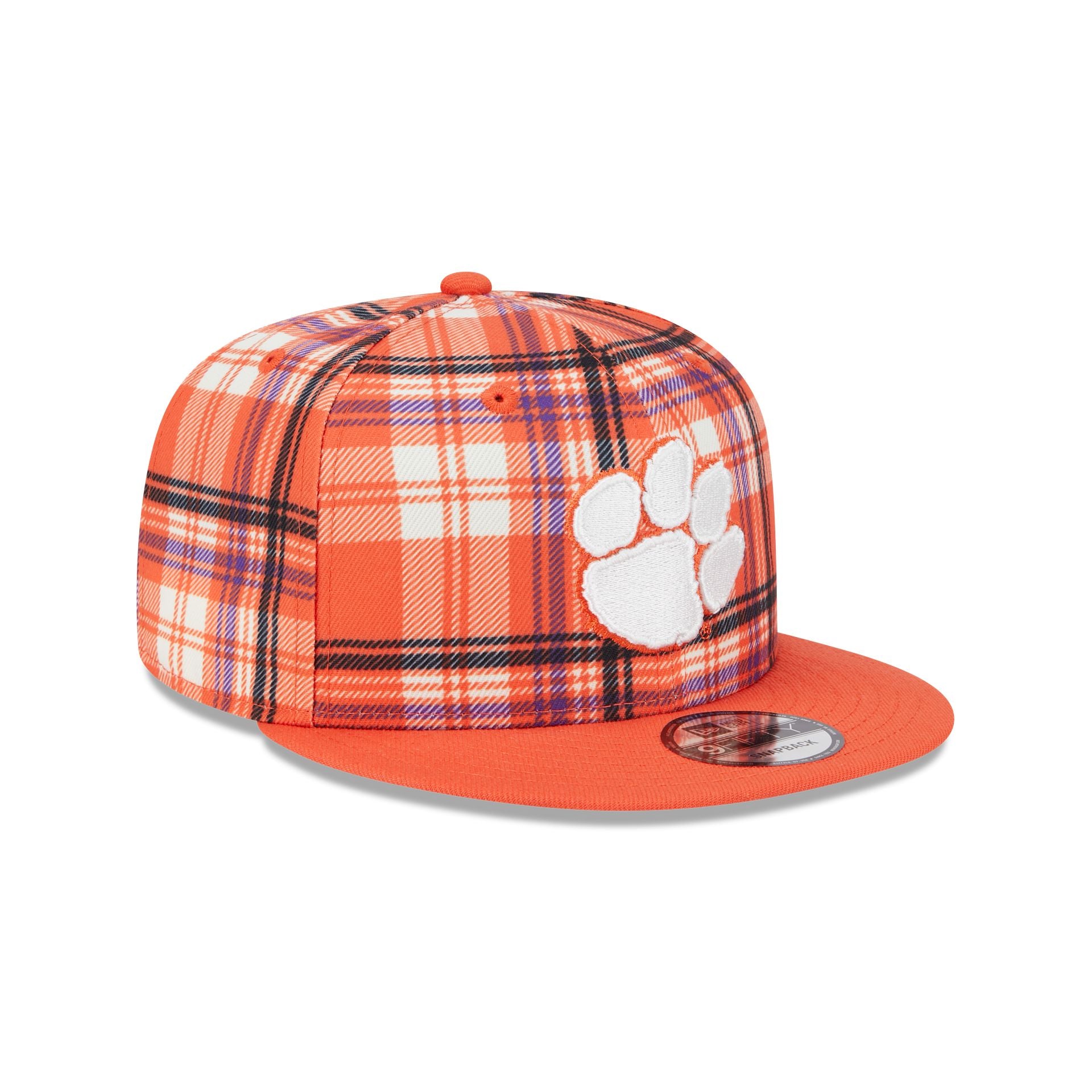 Clemson Tigers Plaid 9FIFTY Snapback Hat - Image 3
