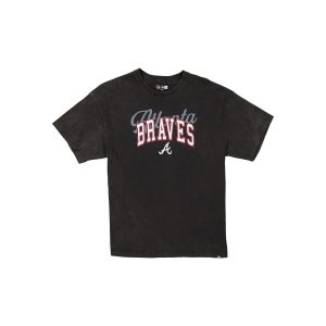Atlanta Braves Women's Oversized Washed Black T-Shirt