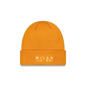 AC Milan Seasonal Orange Wordmark Cuff Knit Hat