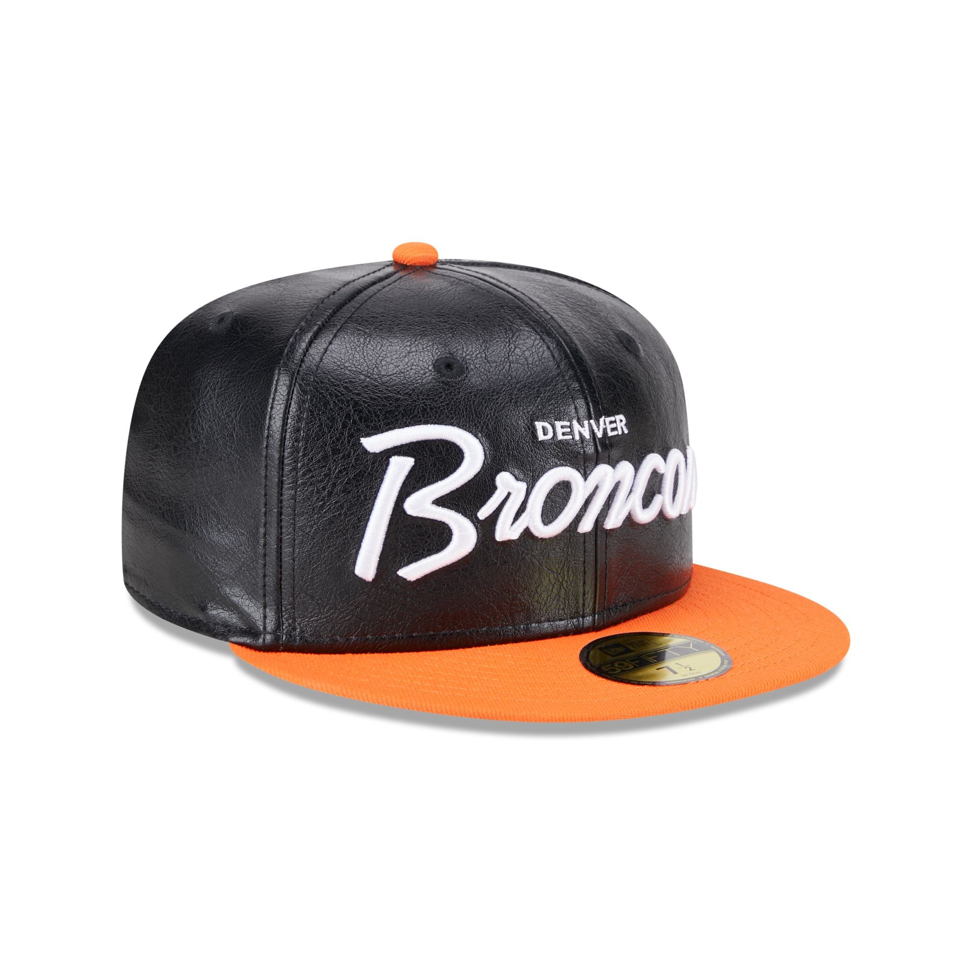 Denver Broncos Faux Leather Crown 59FIFTY Fitted Hat - Image 3
