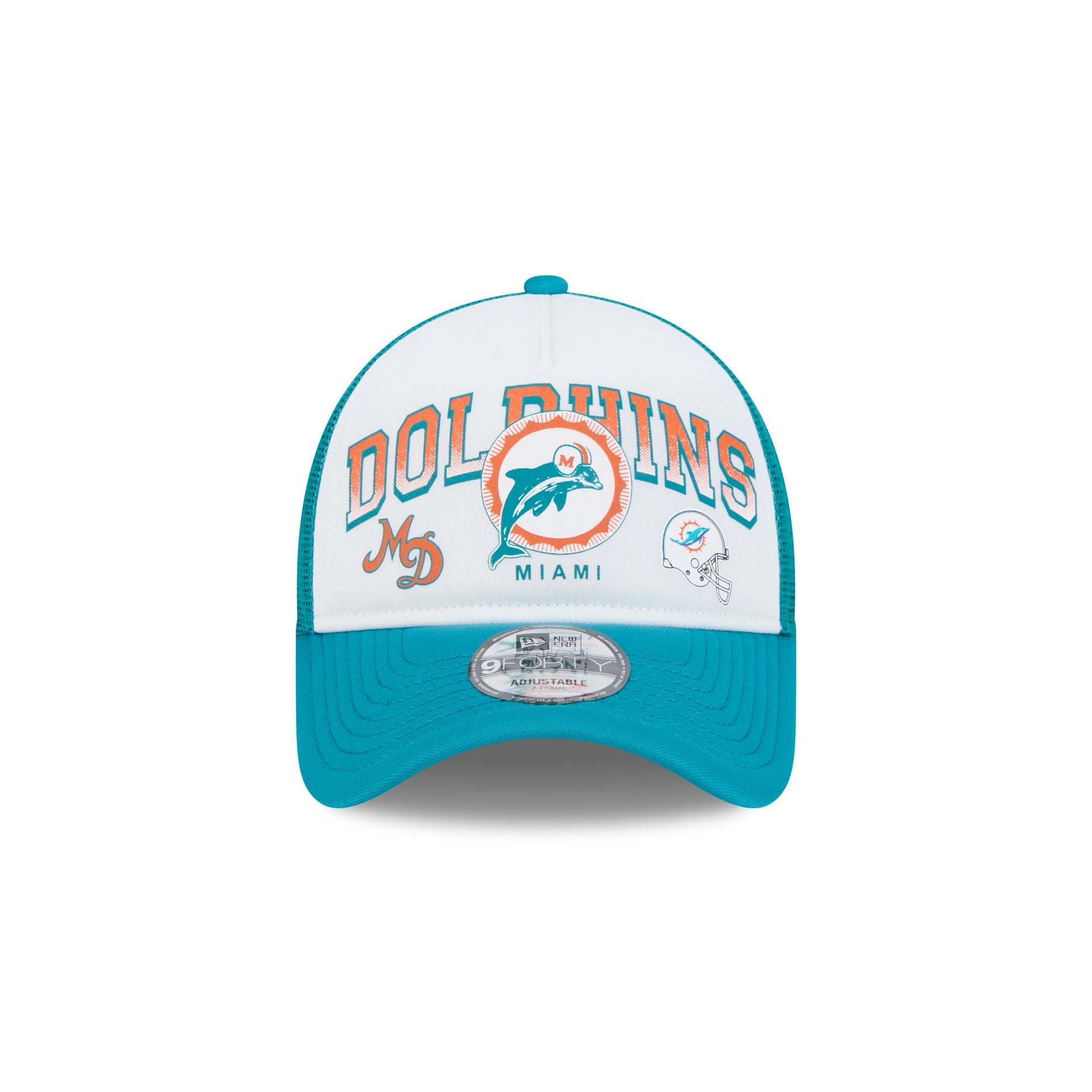 Miami Dolphins Sport Classics 9FORTY A-Frame Trucker Hat - Image 2