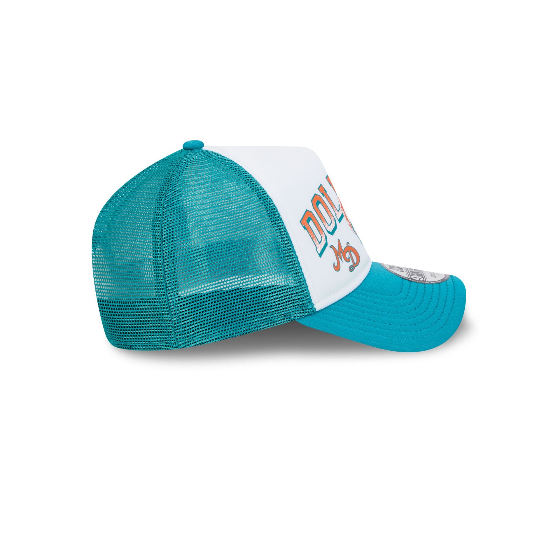 Miami Dolphins Sport Classics 9FORTY A-Frame Trucker Hat - Image 5