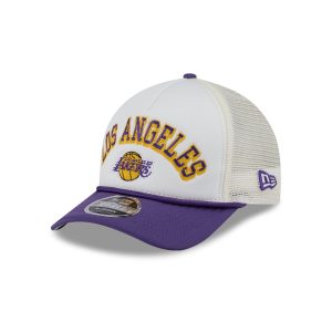 Los Angeles Lakers Chrome Arch 9FORTY M-Crown A-Frame Trucker Hat