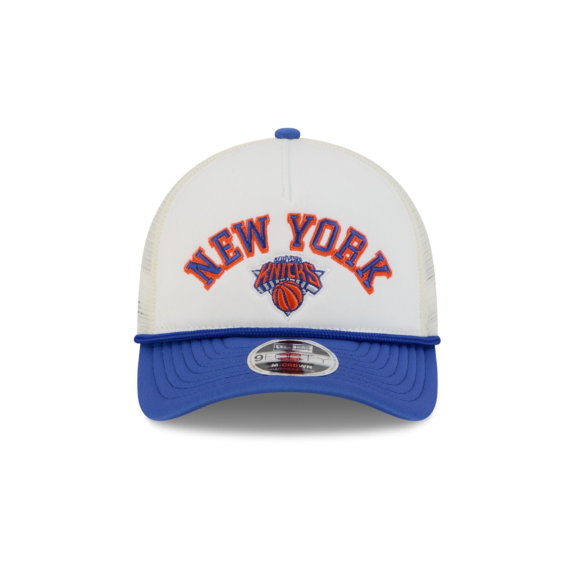 New York Knicks Chrome Arch 9FORTY M-Crown A-Frame Trucker Hat - Image 2