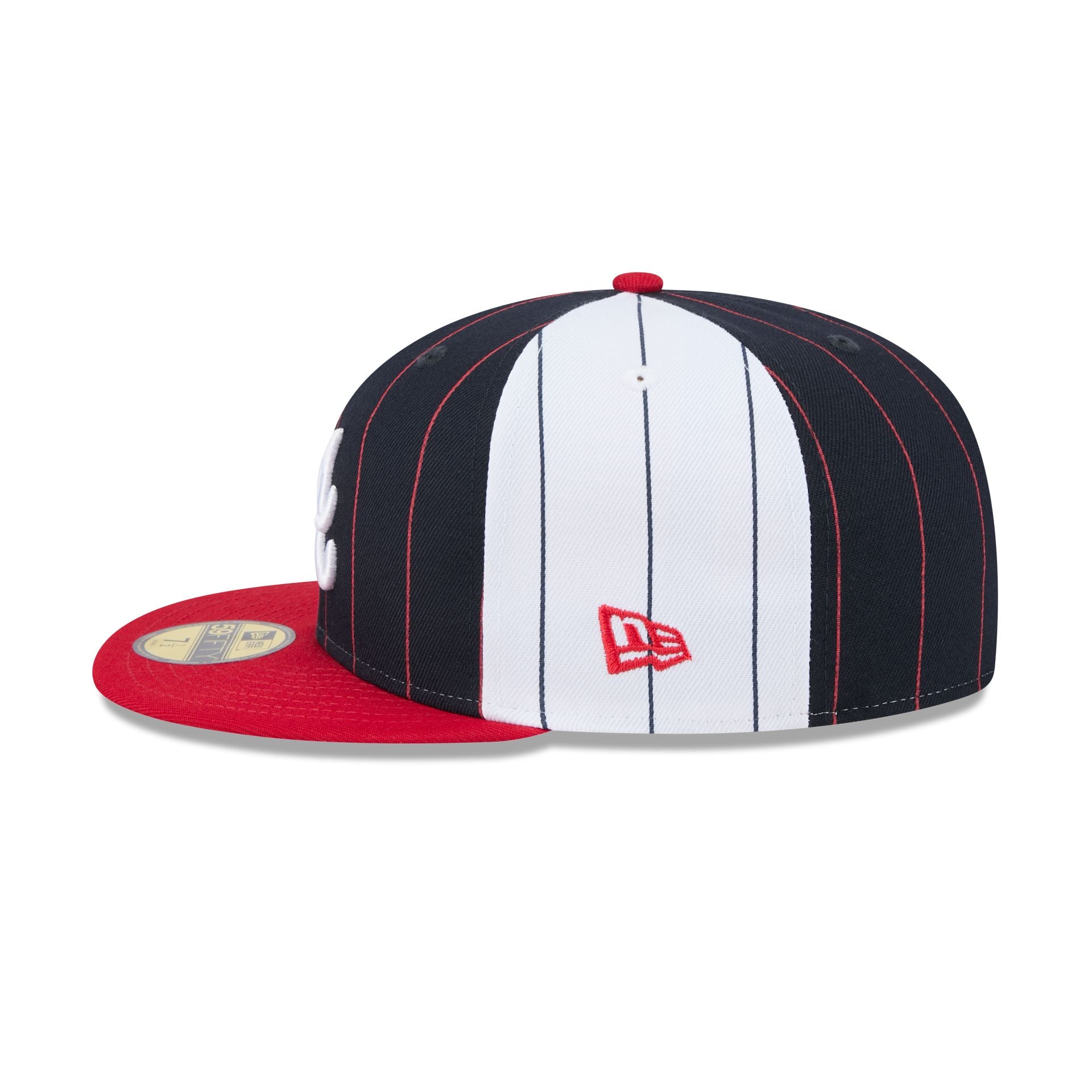 Atlanta Braves Pinstripe League Pin 59FIFTY Fitted Hat - Image 4