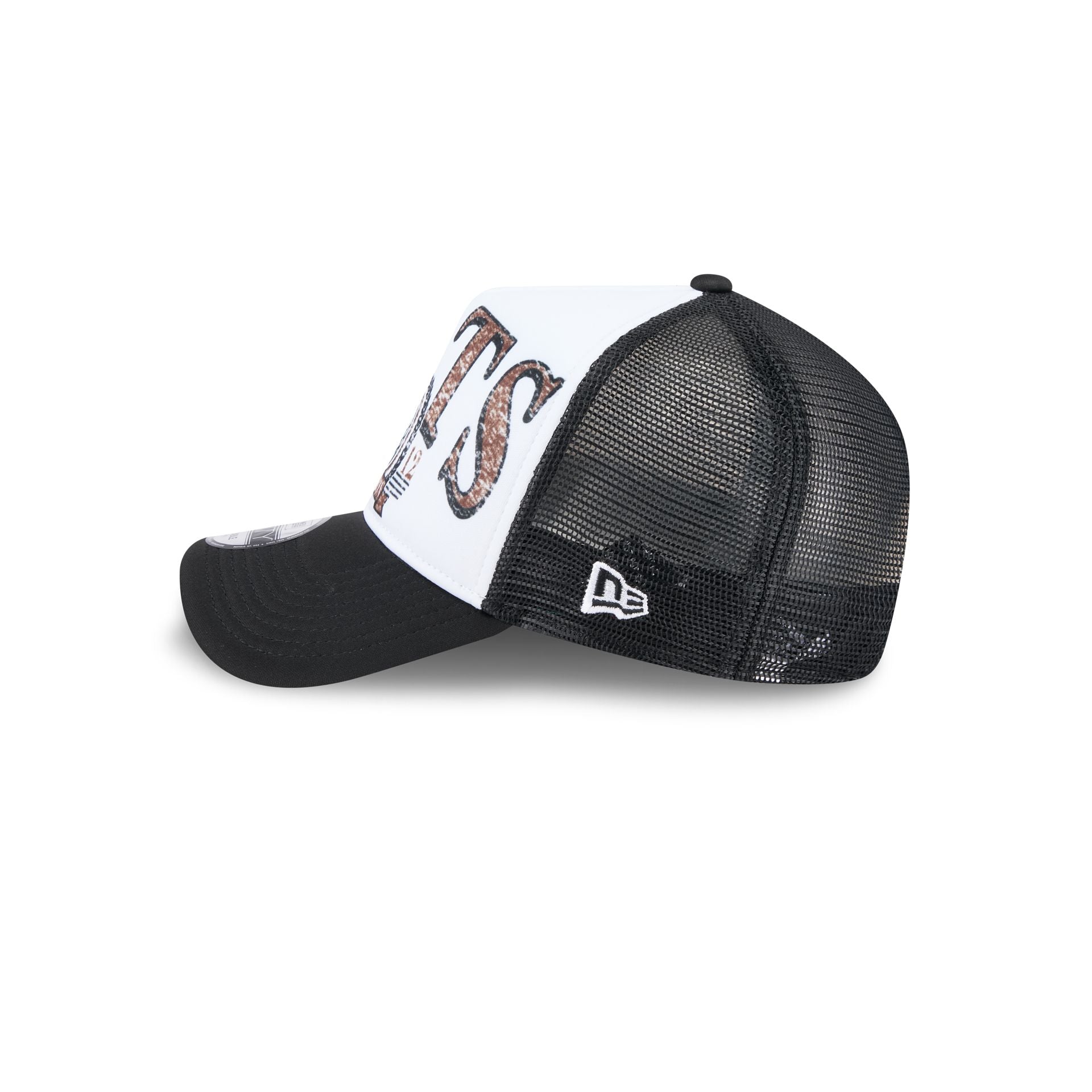 Brooklyn Nets Distressed 9FORTY A-Frame Trucker Hat - Image 4