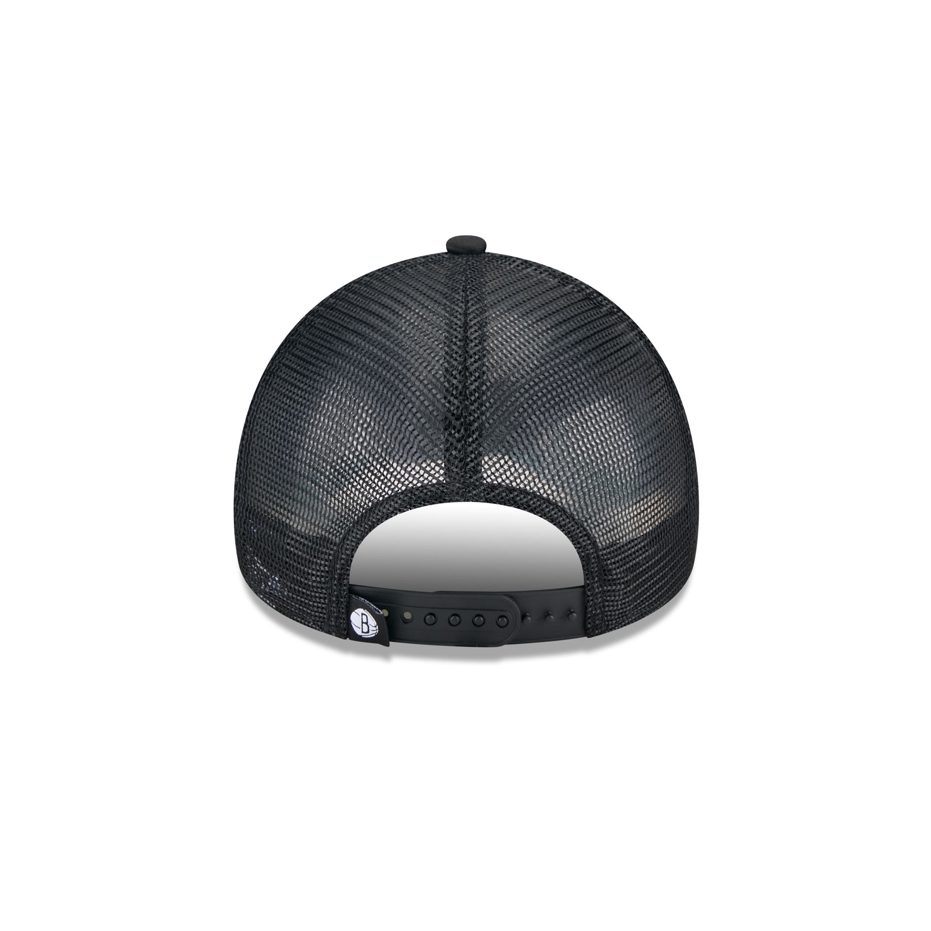 Brooklyn Nets Distressed 9FORTY A-Frame Trucker Hat - Image 6