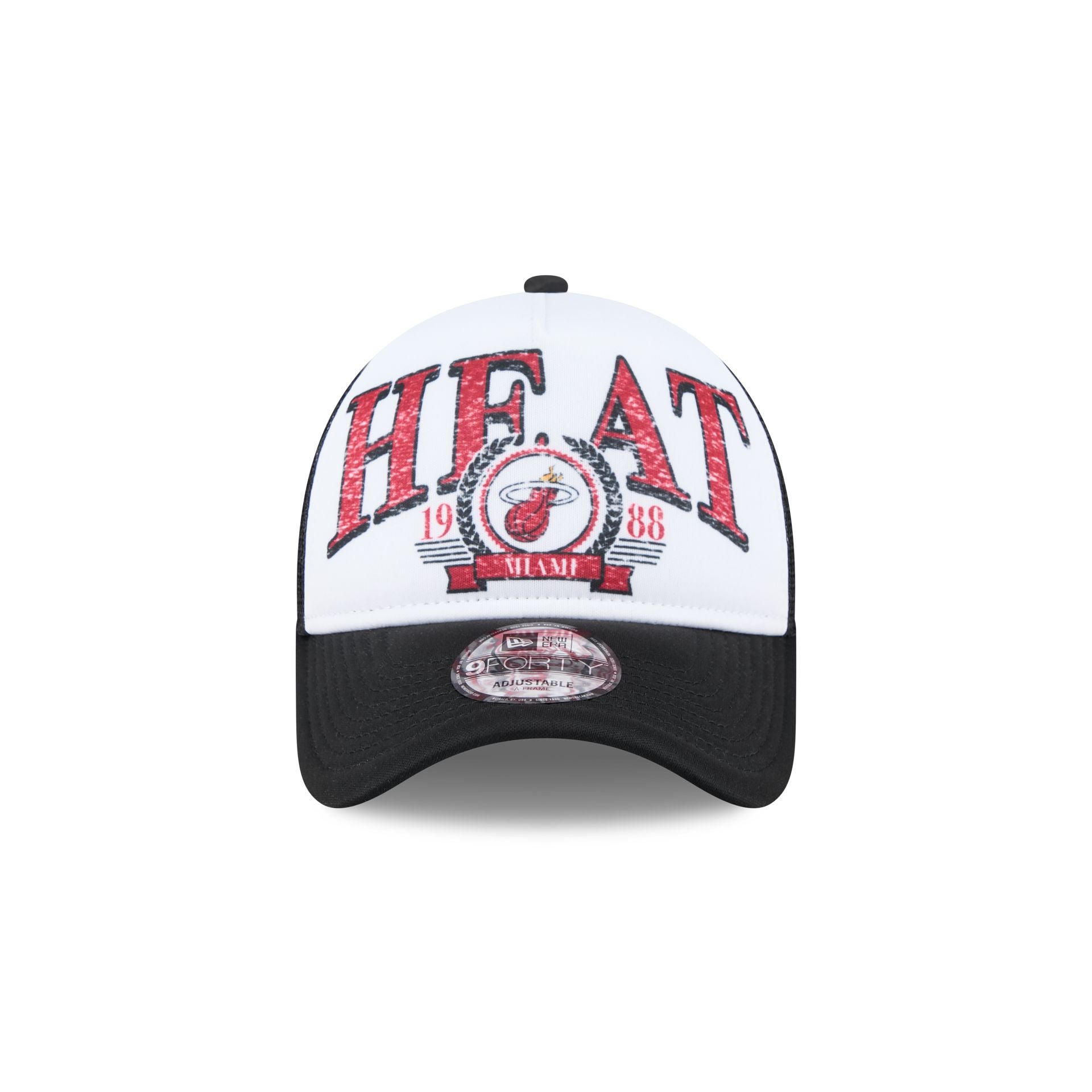 Miami Heat Distressed 9FORTY A-Frame Trucker Hat - Image 2