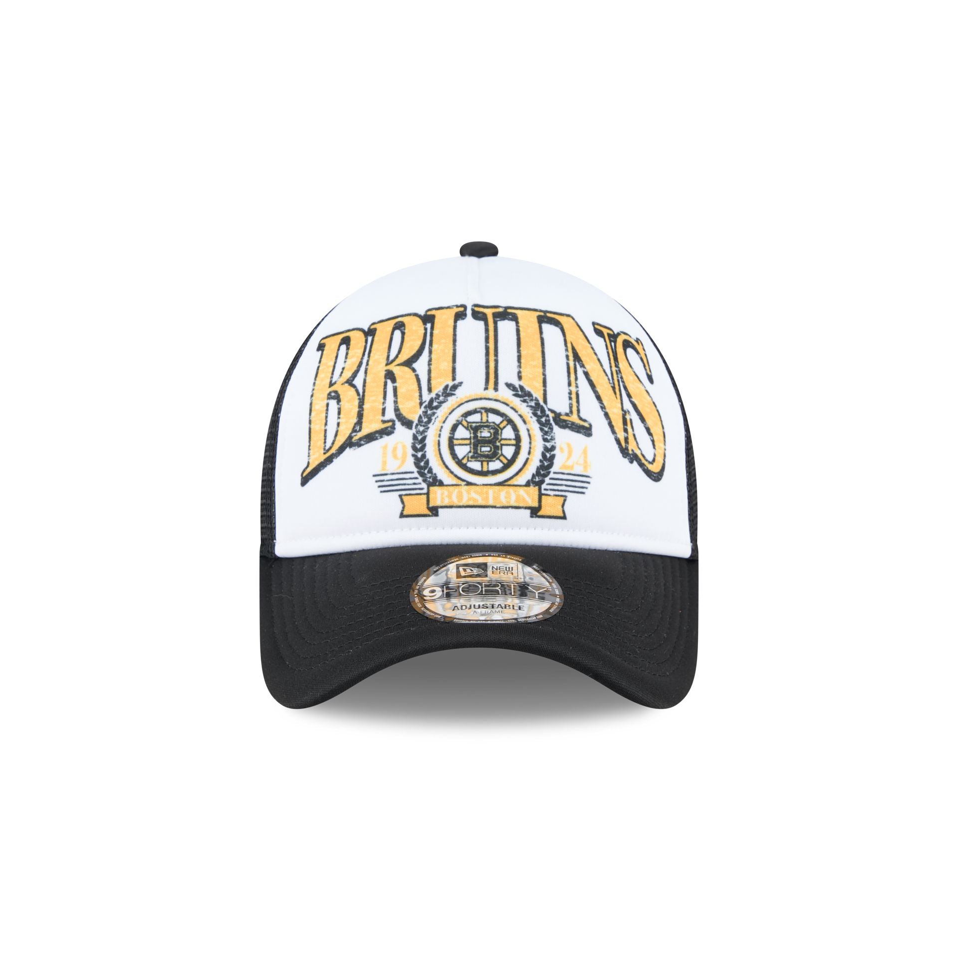 Boston Bruins Distressed 9FORTY A-Frame Trucker Hat - Image 2