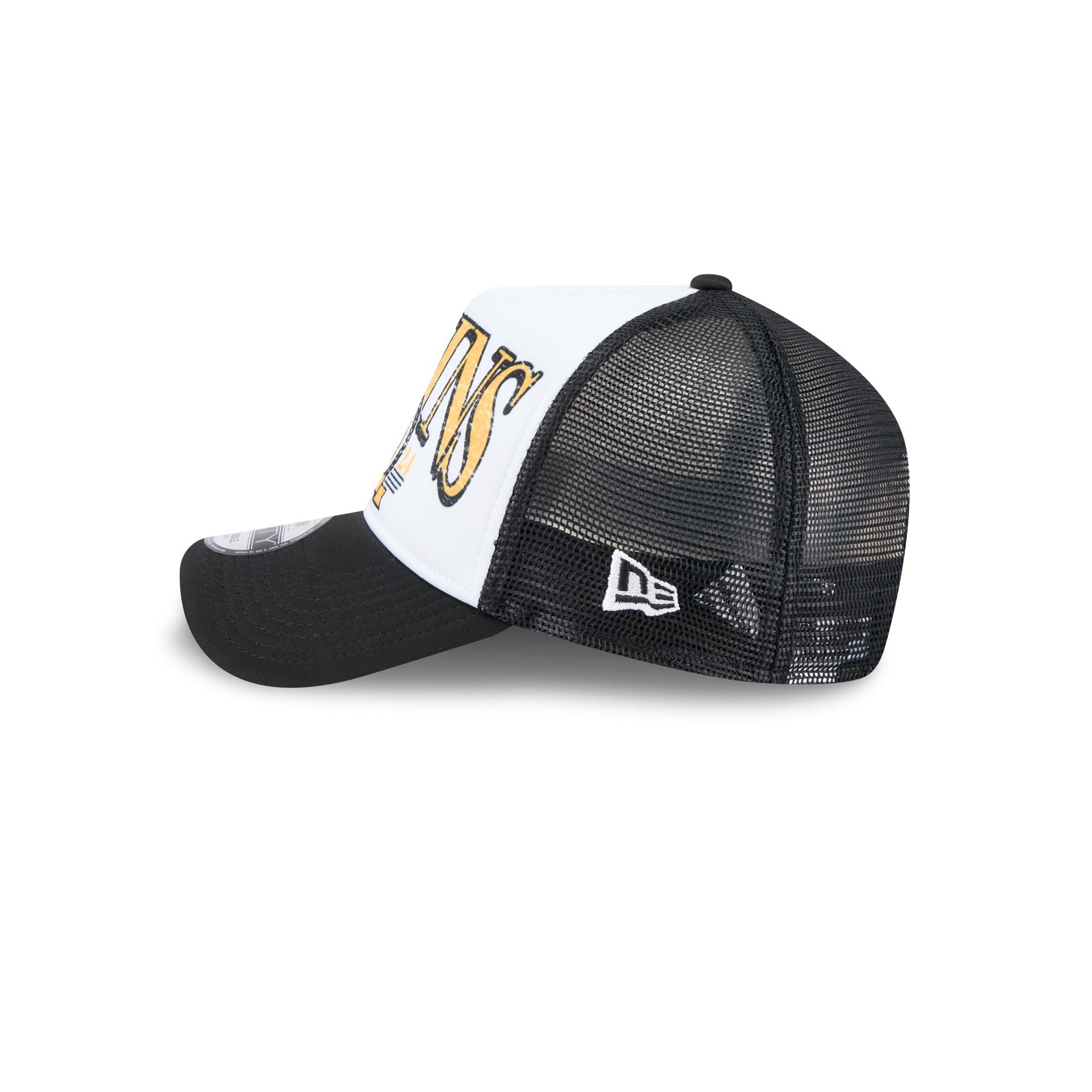 Boston Bruins Distressed 9FORTY A-Frame Trucker Hat - Image 4