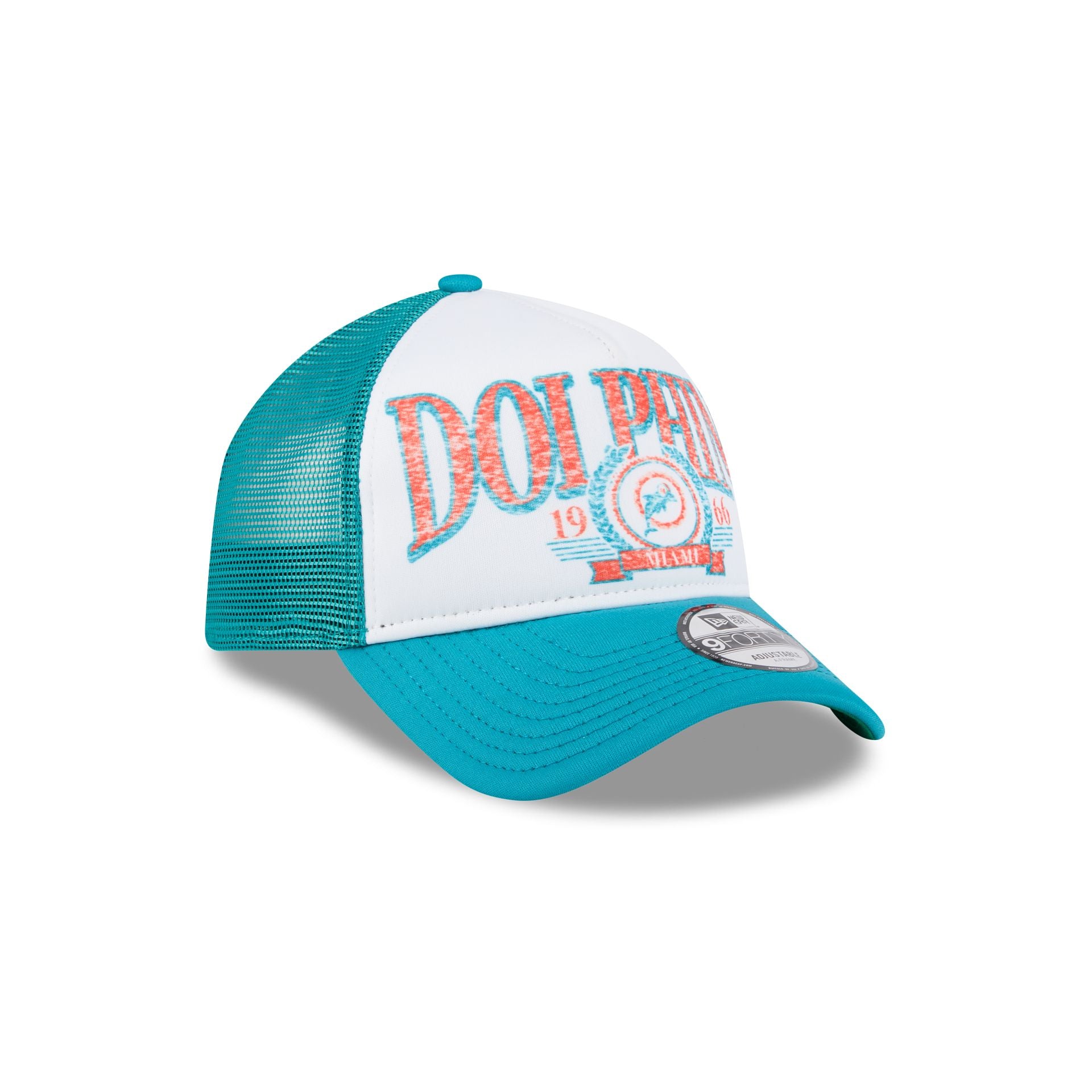 Miami Dolphins Distressed 9FORTY A-Frame Trucker Hat - Image 3