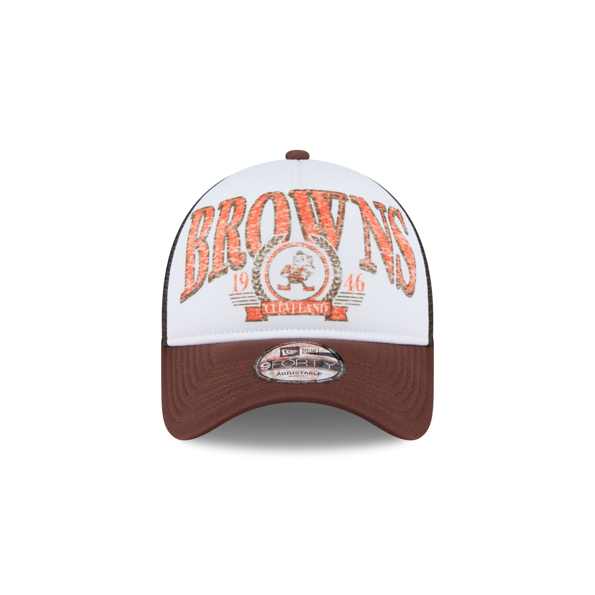 Cleveland Browns Distressed 9FORTY A-Frame Trucker Hat - Image 2