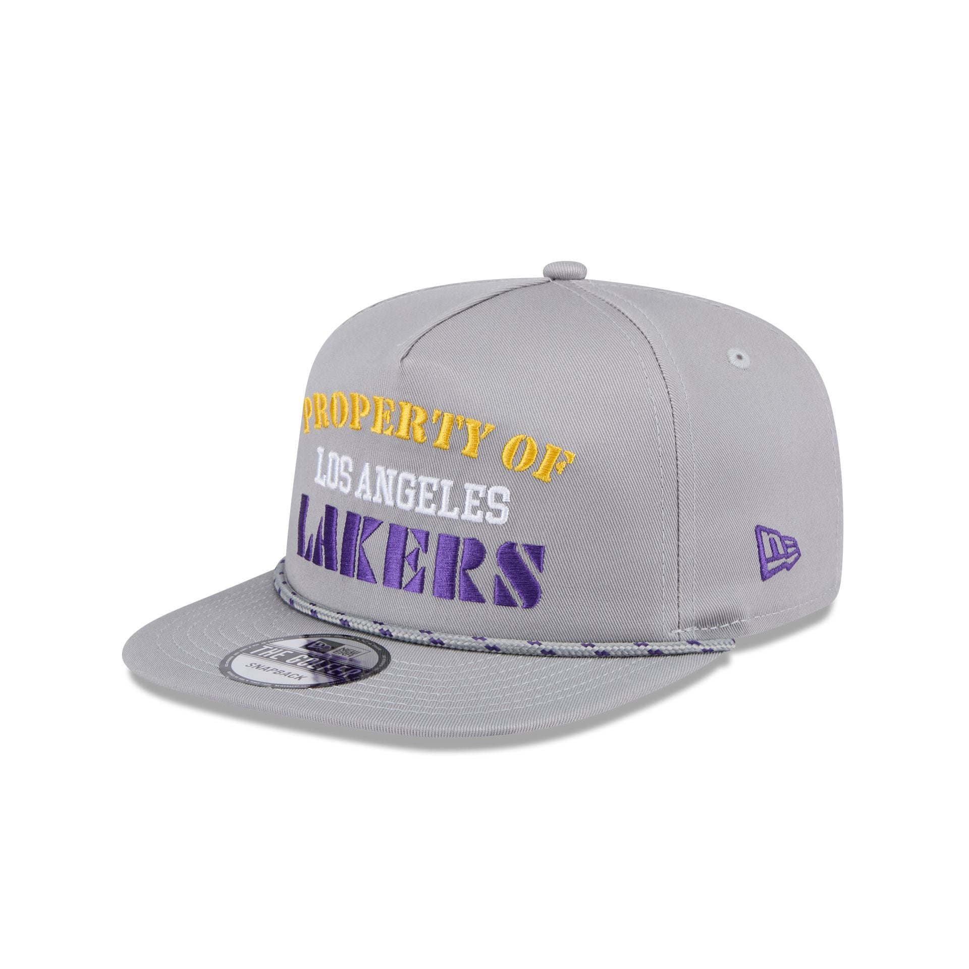 Los Angeles Lakers Vintage Gray Rope Golfer Hat - Image 3
