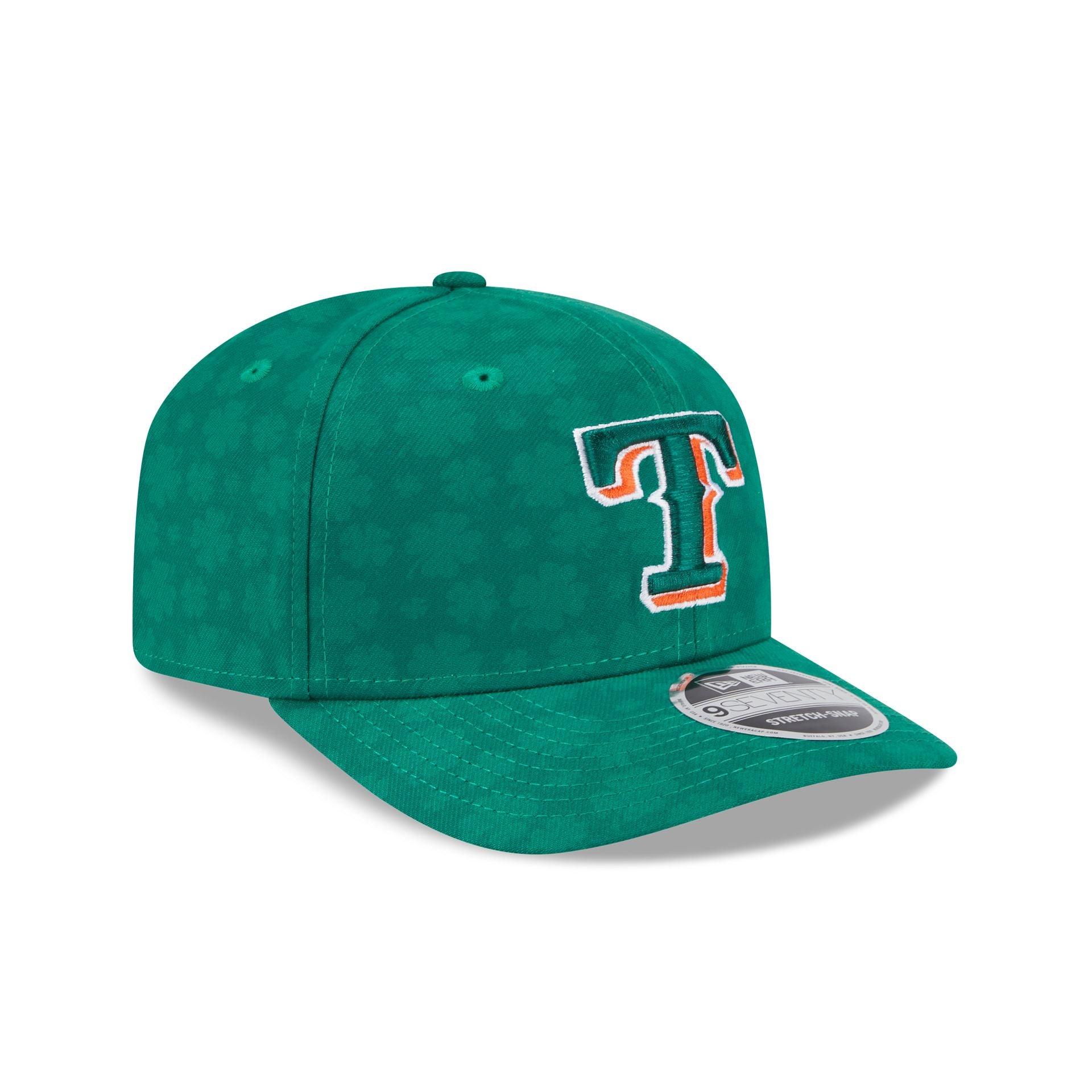 Texas Rangers St. Patrick's Day 2025 9SEVENTY Stretch-Snap Hat - Image 3