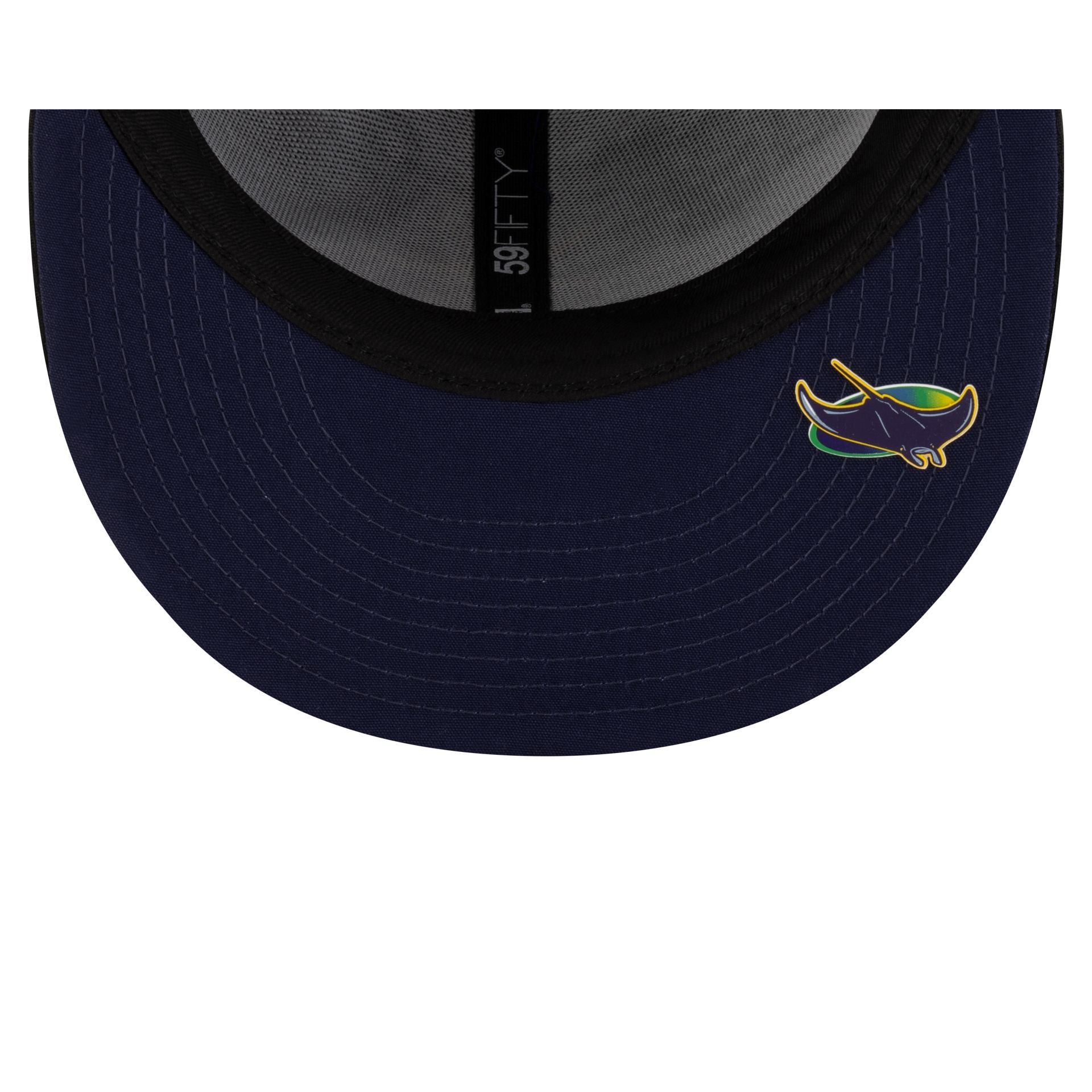 Tampa Bay Rays 2025 Clubhouse Alt Black 59FIFTY Fitted Hat - Image 7
