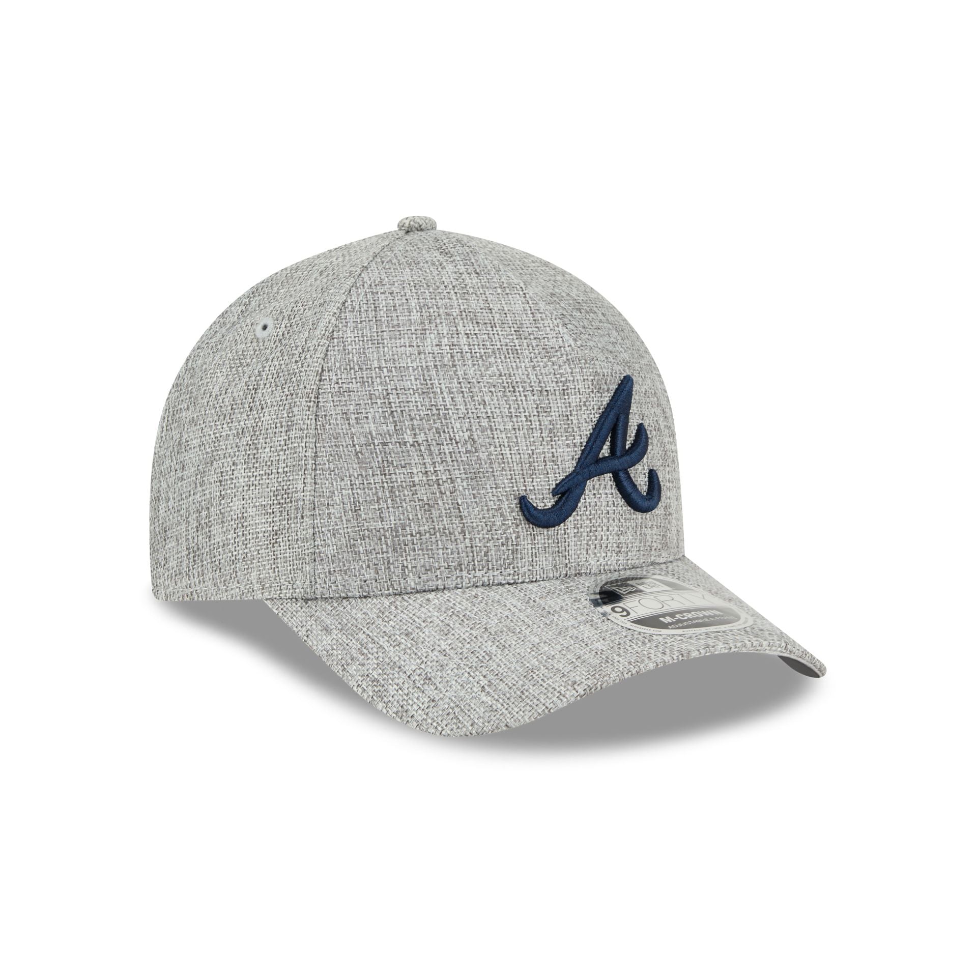Atlanta Braves Cotton Weave Gray 9FORTY M-Crown A-Frame Snapback Hat - Image 3