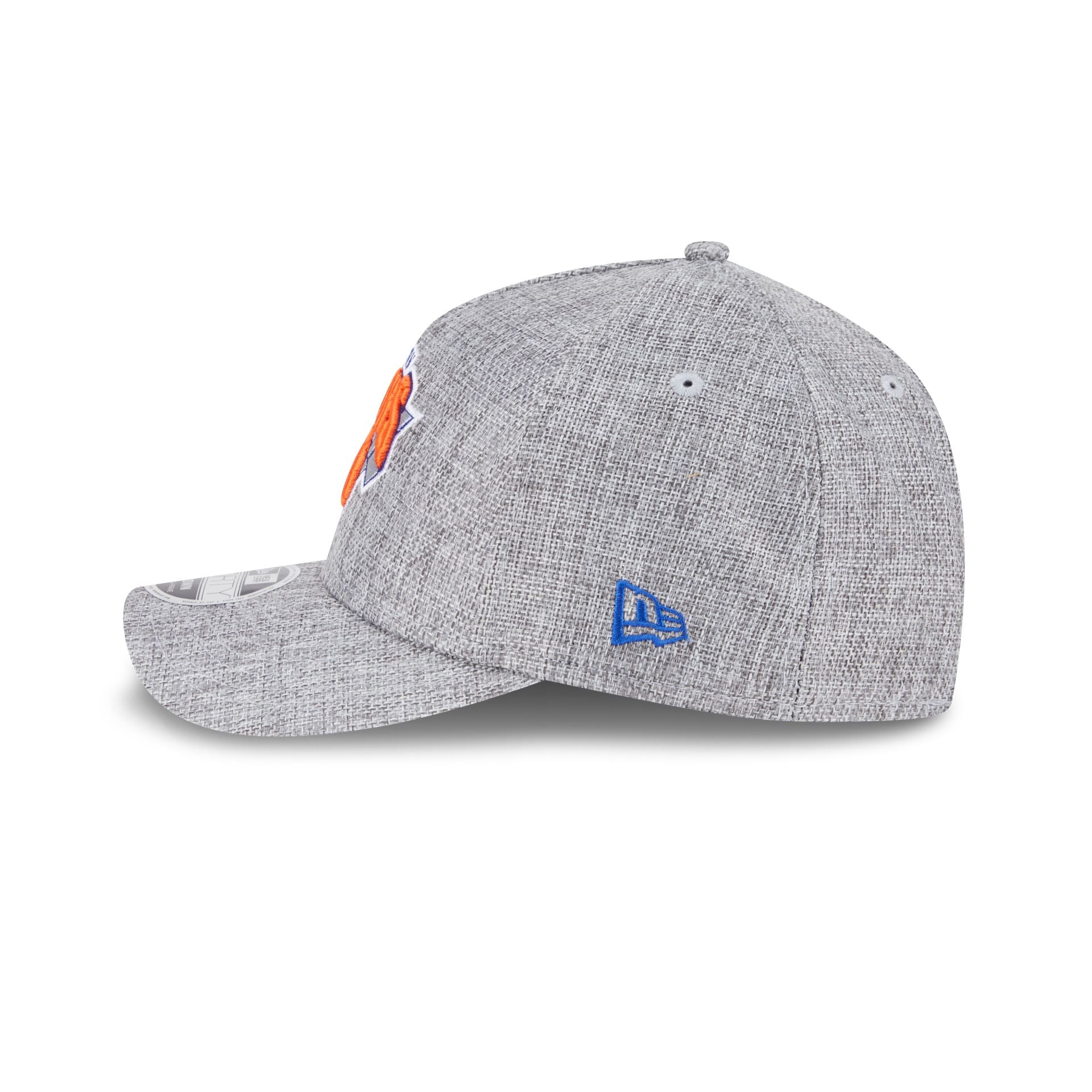 New York Knicks Cotton Weave Gray 9FORTY M-Crown A-Frame Snapback Hat - Image 4
