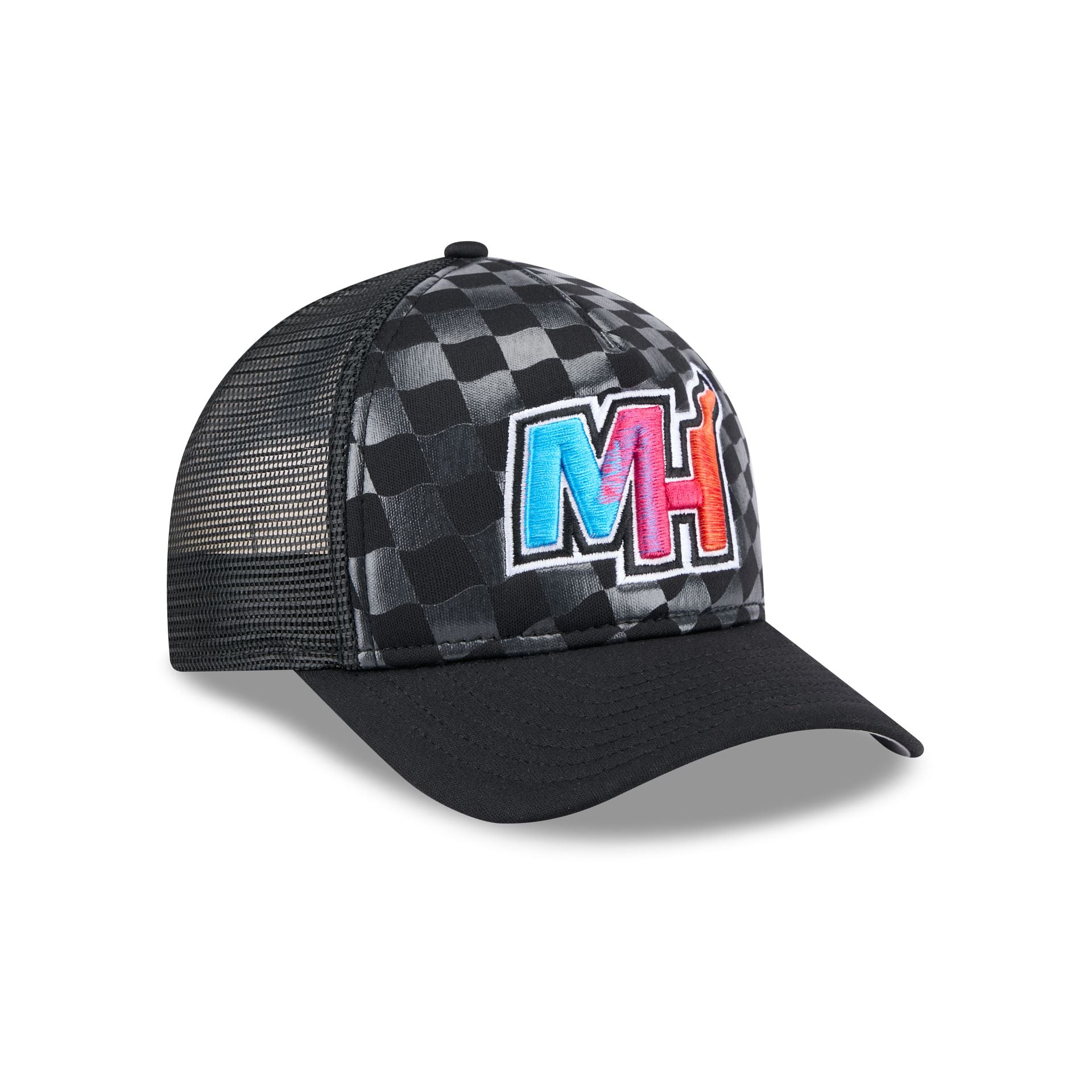 Miami Heat Gradient Raceway 9FORTY M-Crown A-Frame Trucker Hat - Image 3