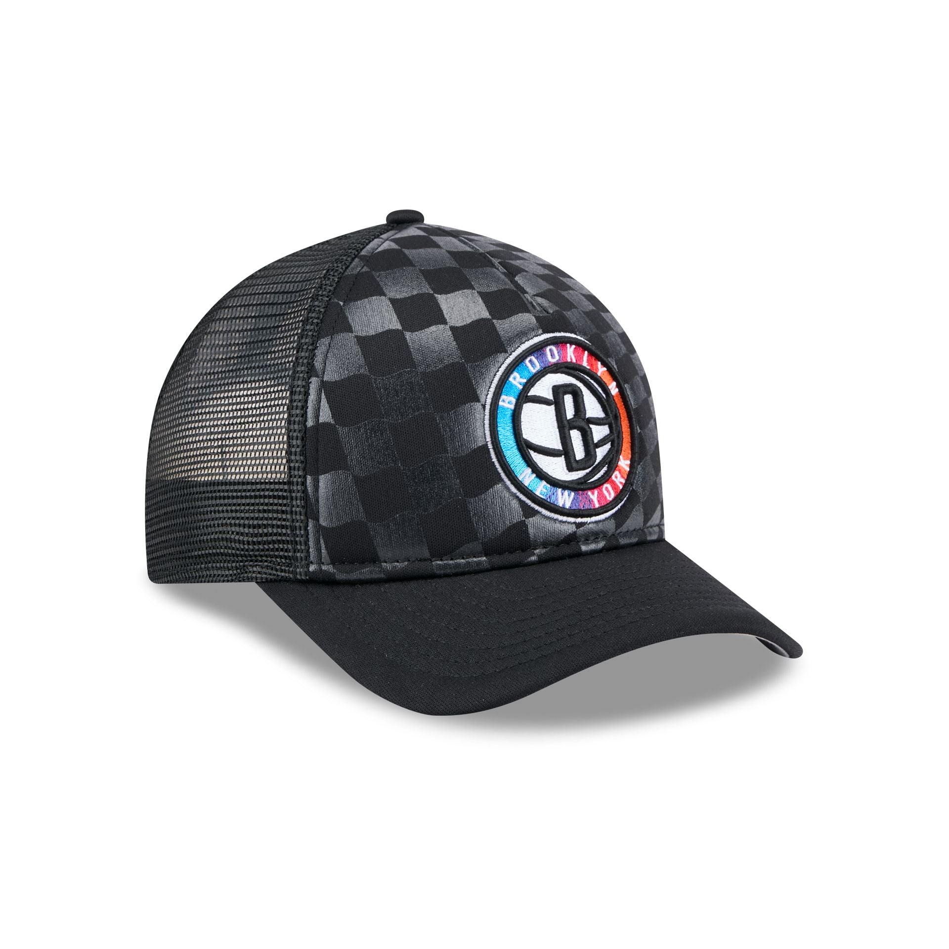 Brooklyn Nets Gradient Raceway 9FORTY M-Crown A-Frame Trucker Hat - Image 3