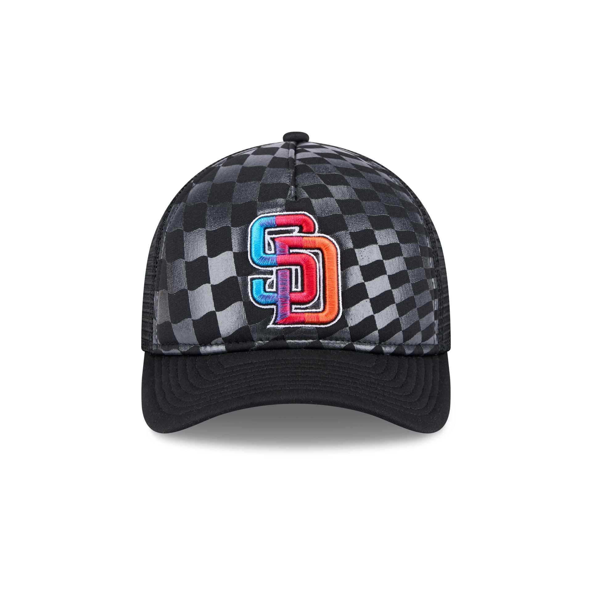 San Diego Padres Gradient Raceway 9FORTY M-Crown A-Frame Trucker Hat - Image 2