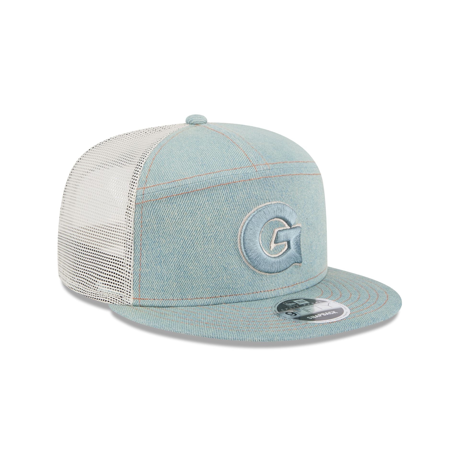 Georgetown Hoyas Denim Split Panel 9FIFTY Trucker Hat - Image 3