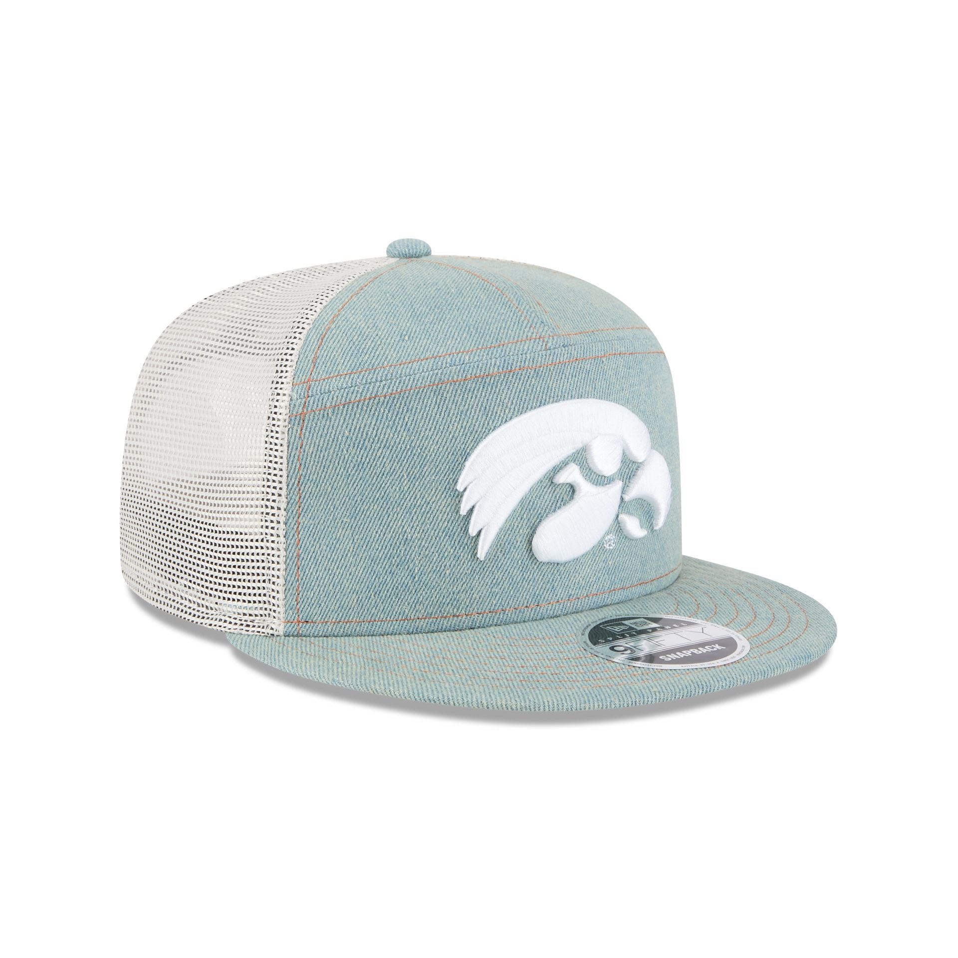 Iowa Hawkeyes Denim Split Panel 9FIFTY Trucker Hat - Image 3