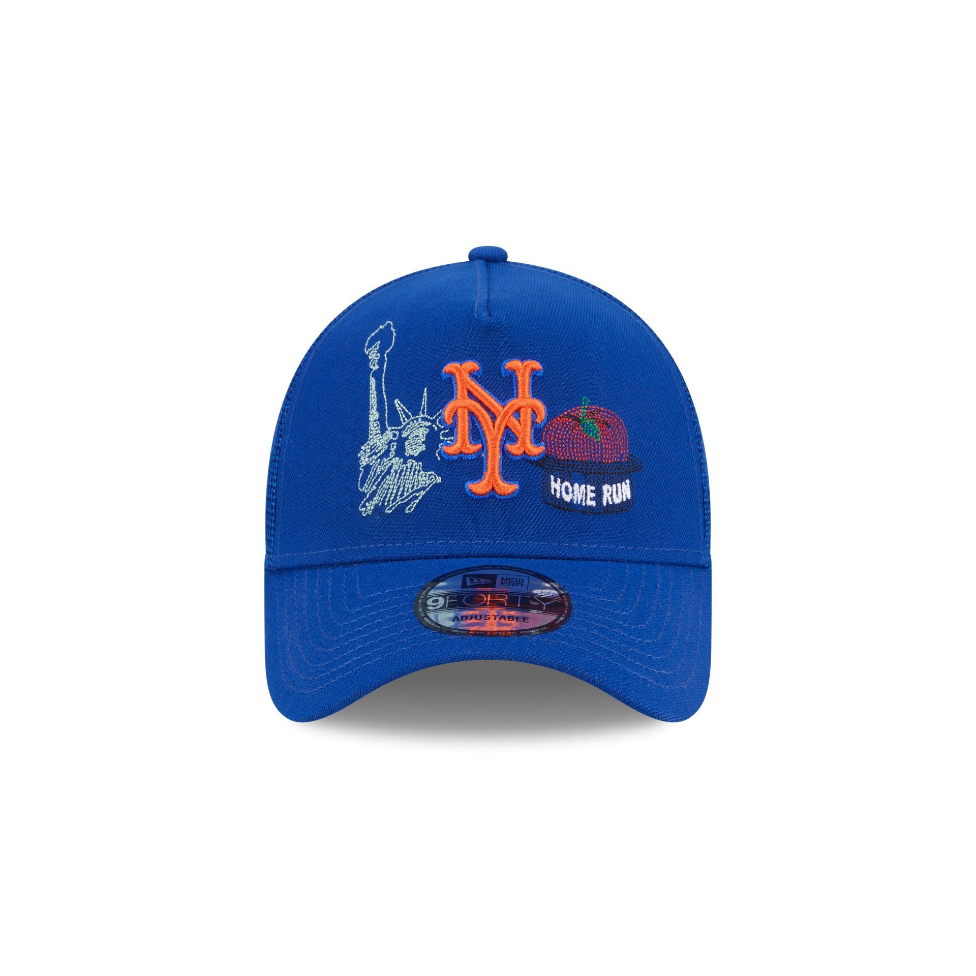 New York Mets State Stitch 9FORTY A-Frame Trucker Hat - Image 2