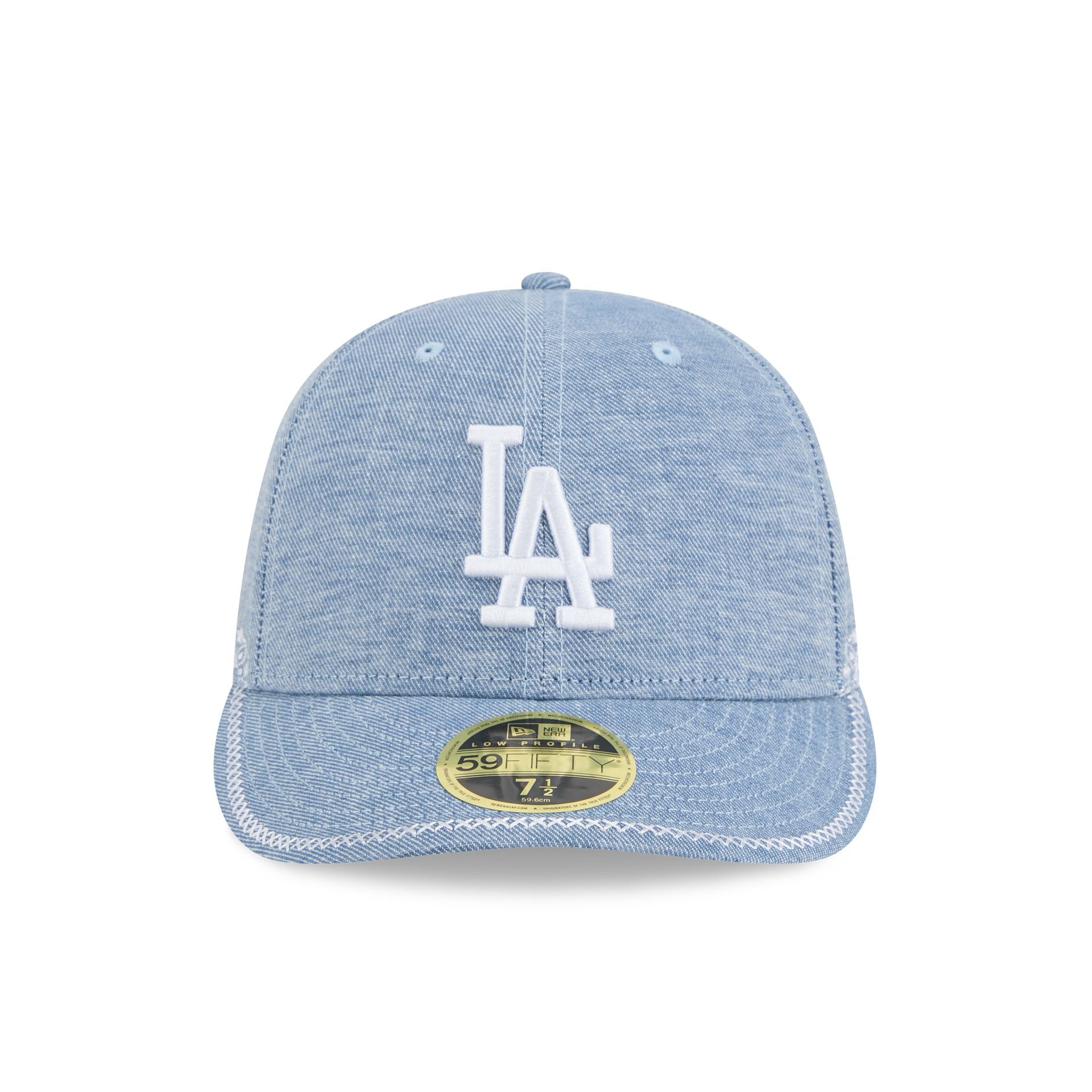 Los Angeles Dodgers Hand Stitched Chambray Low Profile 59FIFTY Fitted Hat - Image 2