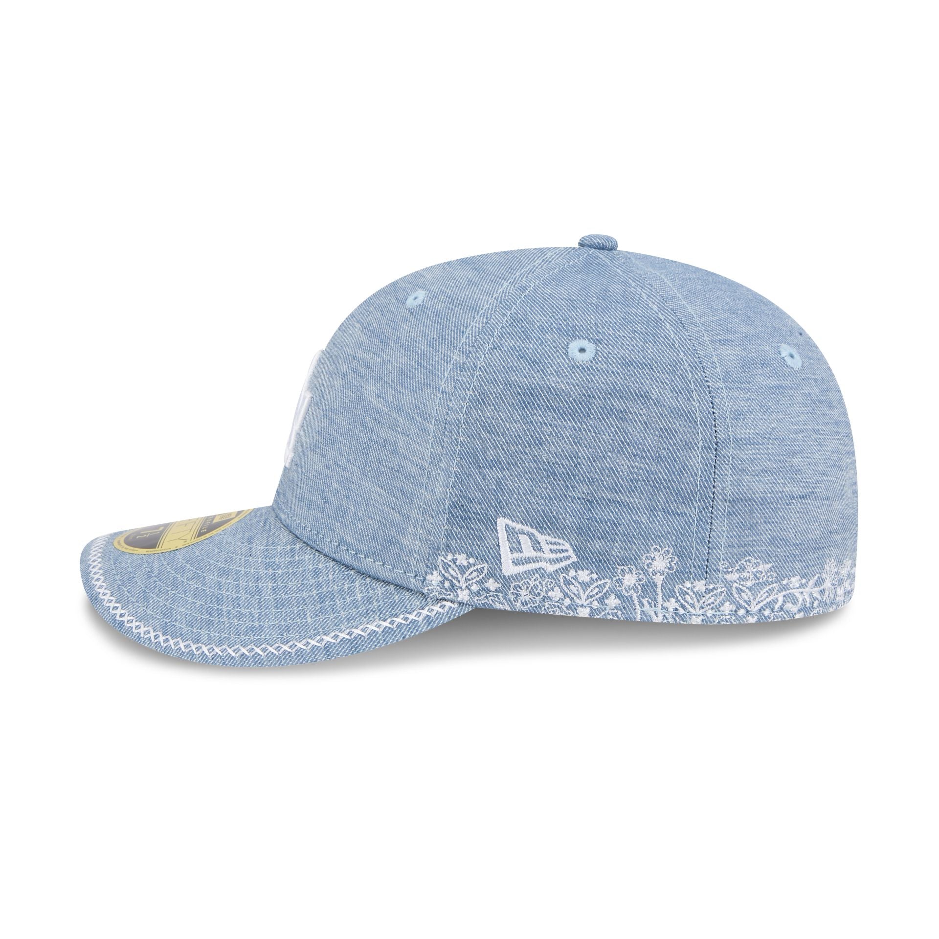 Los Angeles Dodgers Hand Stitched Chambray Low Profile 59FIFTY Fitted Hat - Image 4