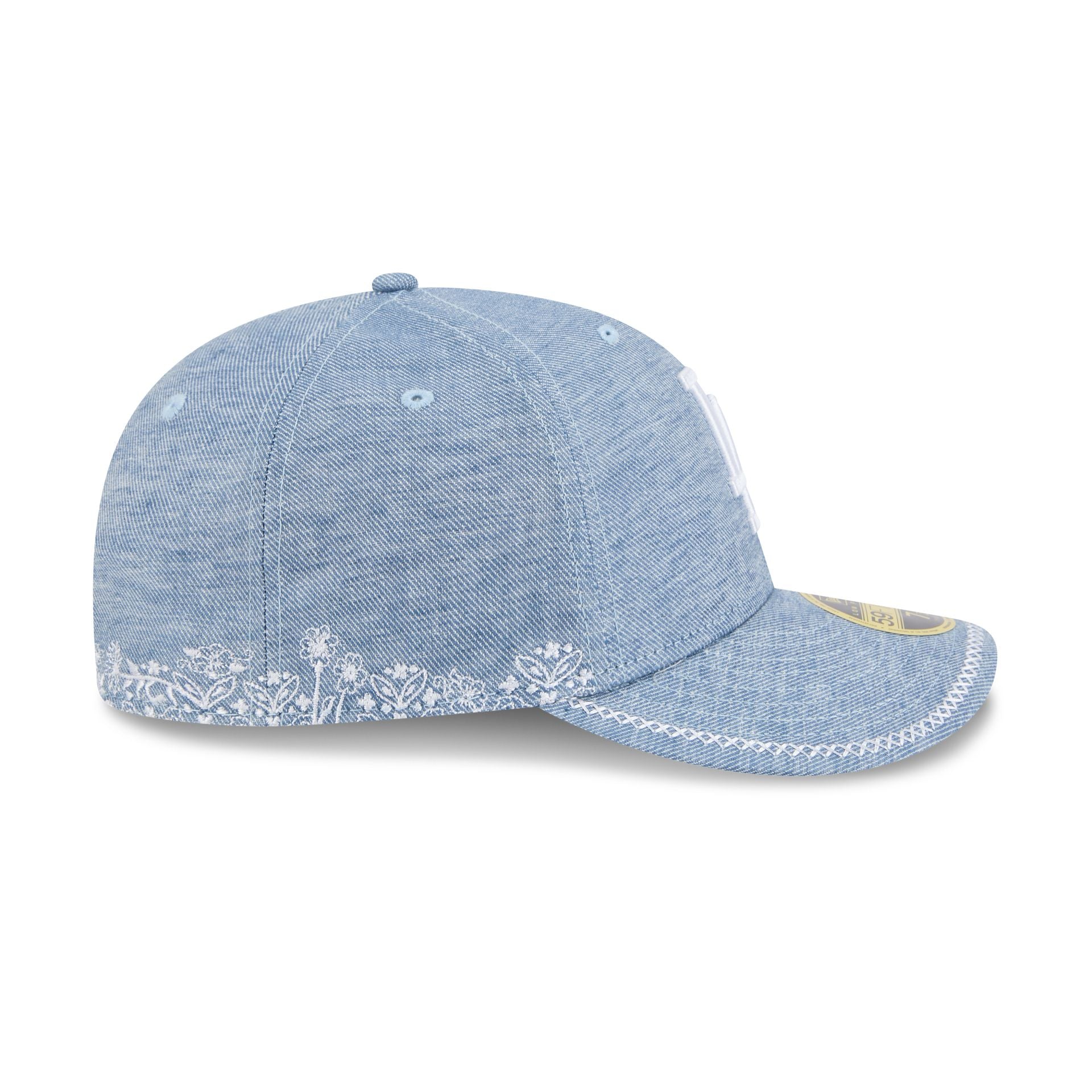 Los Angeles Dodgers Hand Stitched Chambray Low Profile 59FIFTY Fitted Hat - Image 5