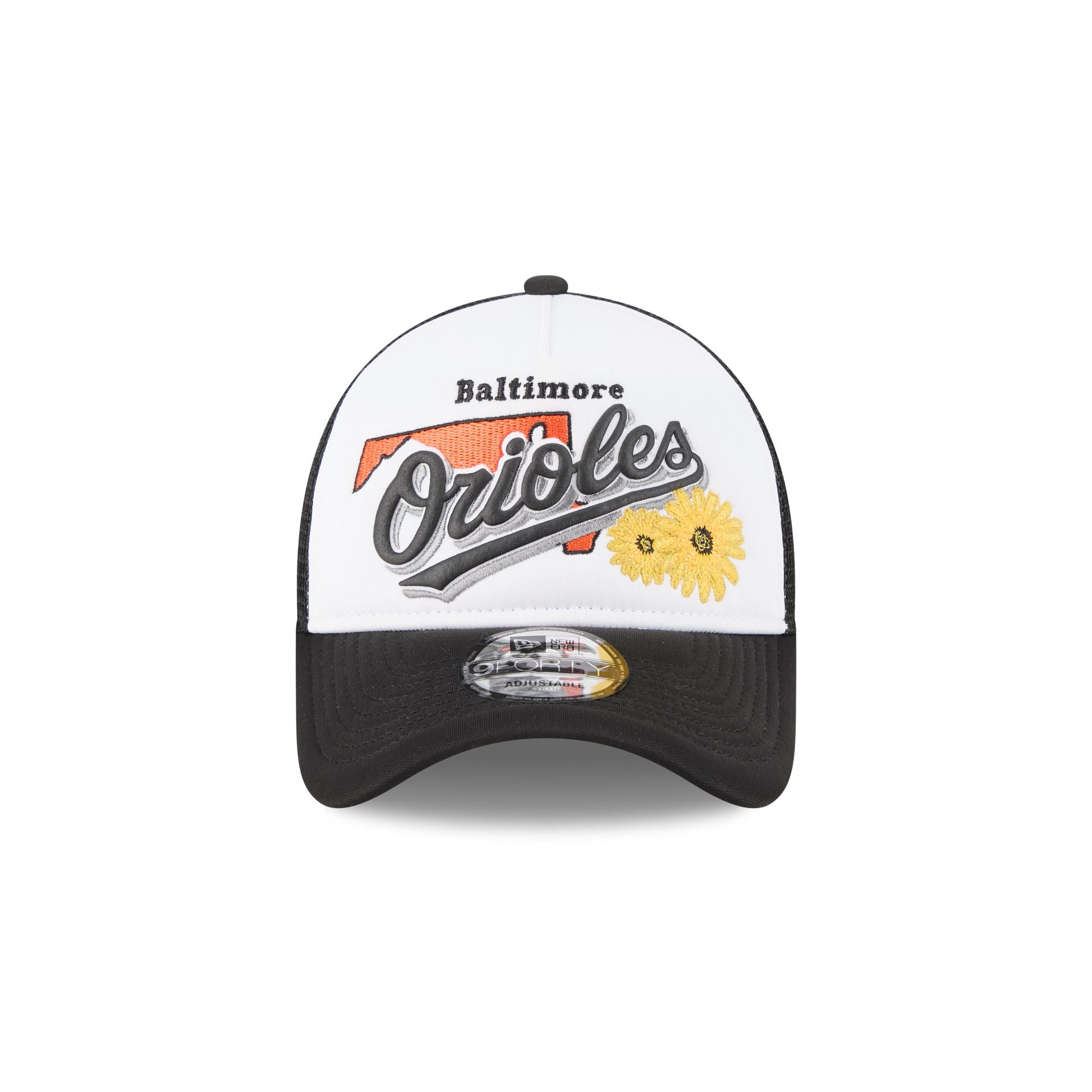 Baltimore Orioles State Flower 9FORTY A-Frame Trucker Hat - Image 2