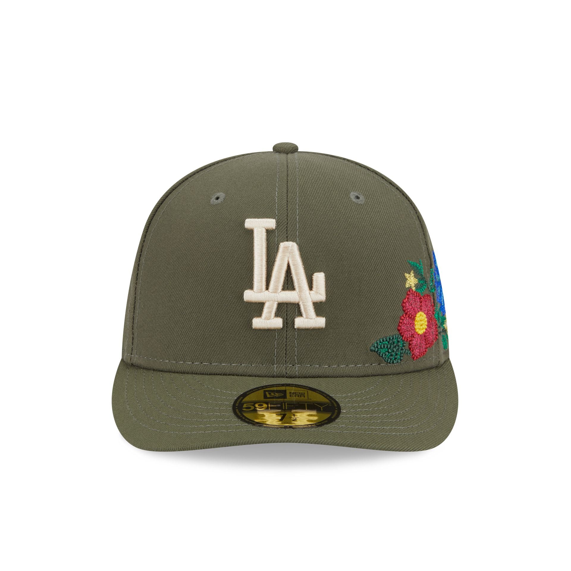 Los Angeles Dodgers Tonal Florals Olive 59FIFTY Fitted Hat - Image 2