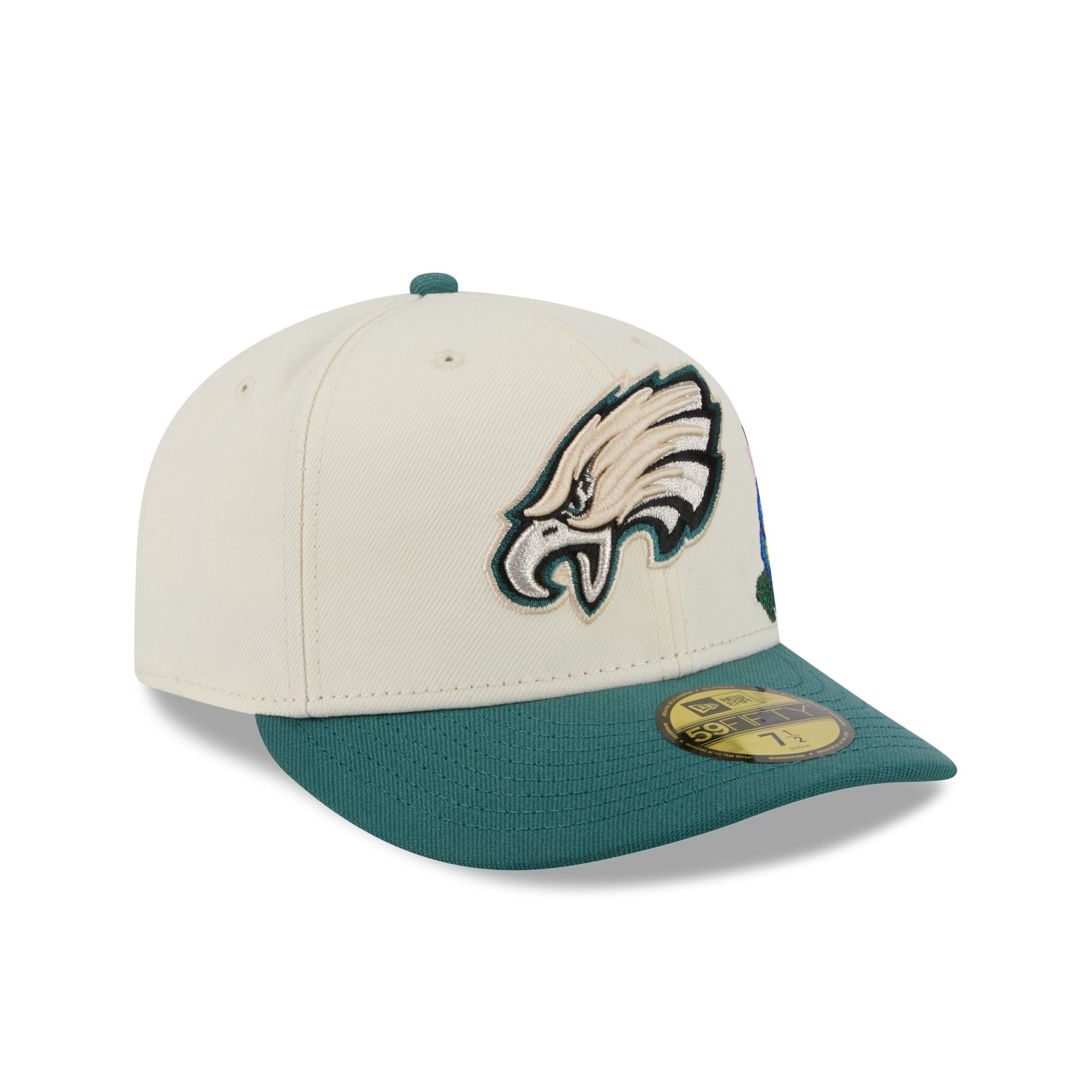 Philadelphia Eagles Tonal Florals White 59FIFTY Fitted Hat - Image 3