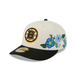 Boston Bruins Tonal Florals White 59FIFTY Fitted Hat