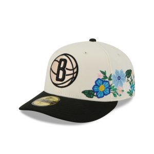 Brooklyn Nets Tonal Florals White 59FIFTY Fitted Hat