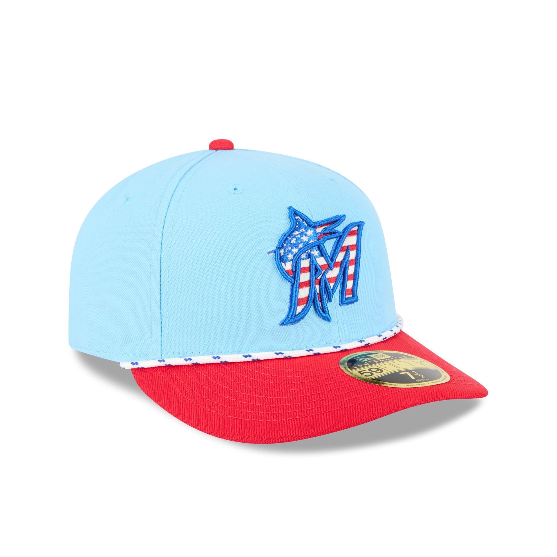 Miami Marlins Independence Day 2025 Low Profile 59FIFTY Fitted Hat - Image 3