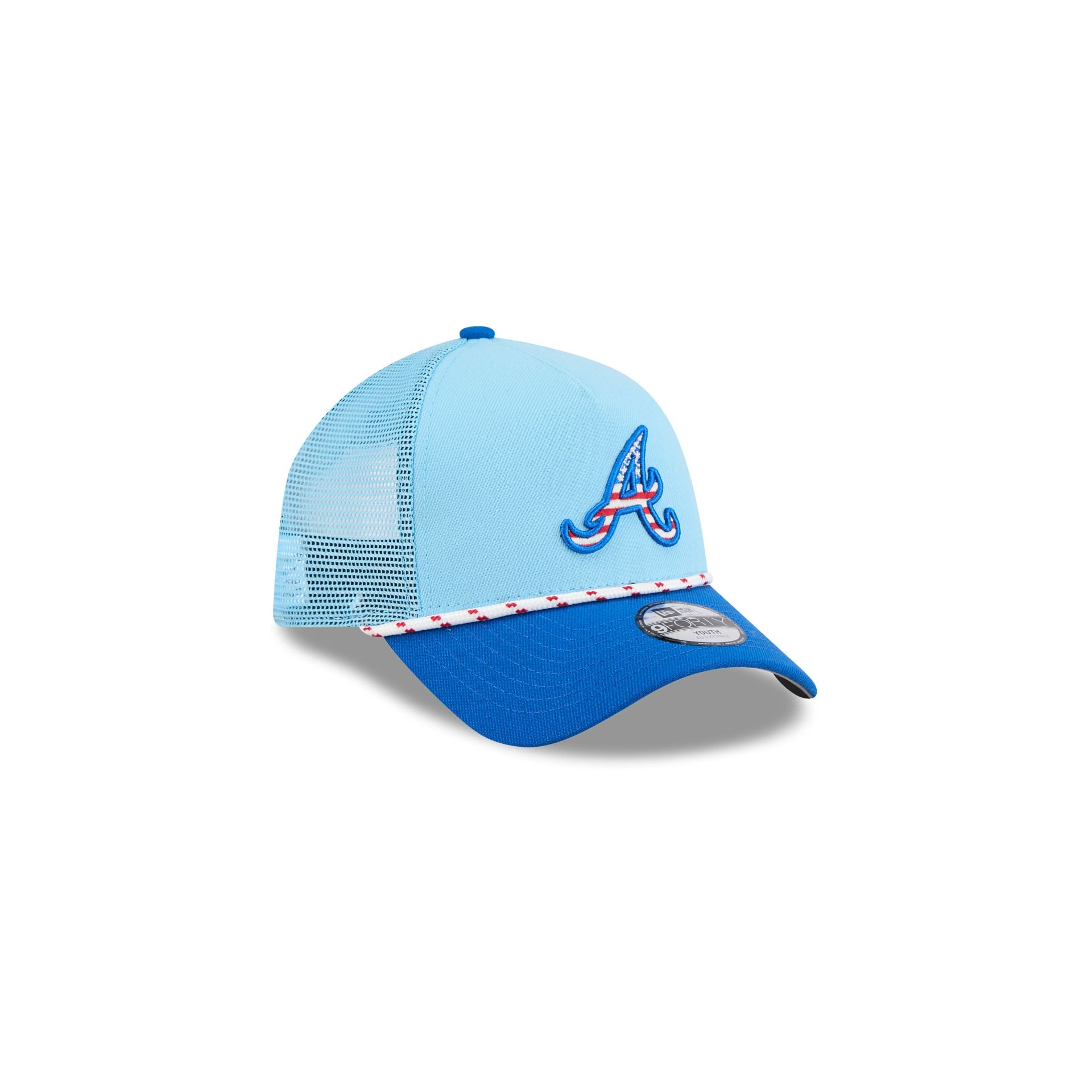 Atlanta Braves Independence Day 2025 Kids 9FORTY M-Crown A-Frame Trucker Hat - Image 3