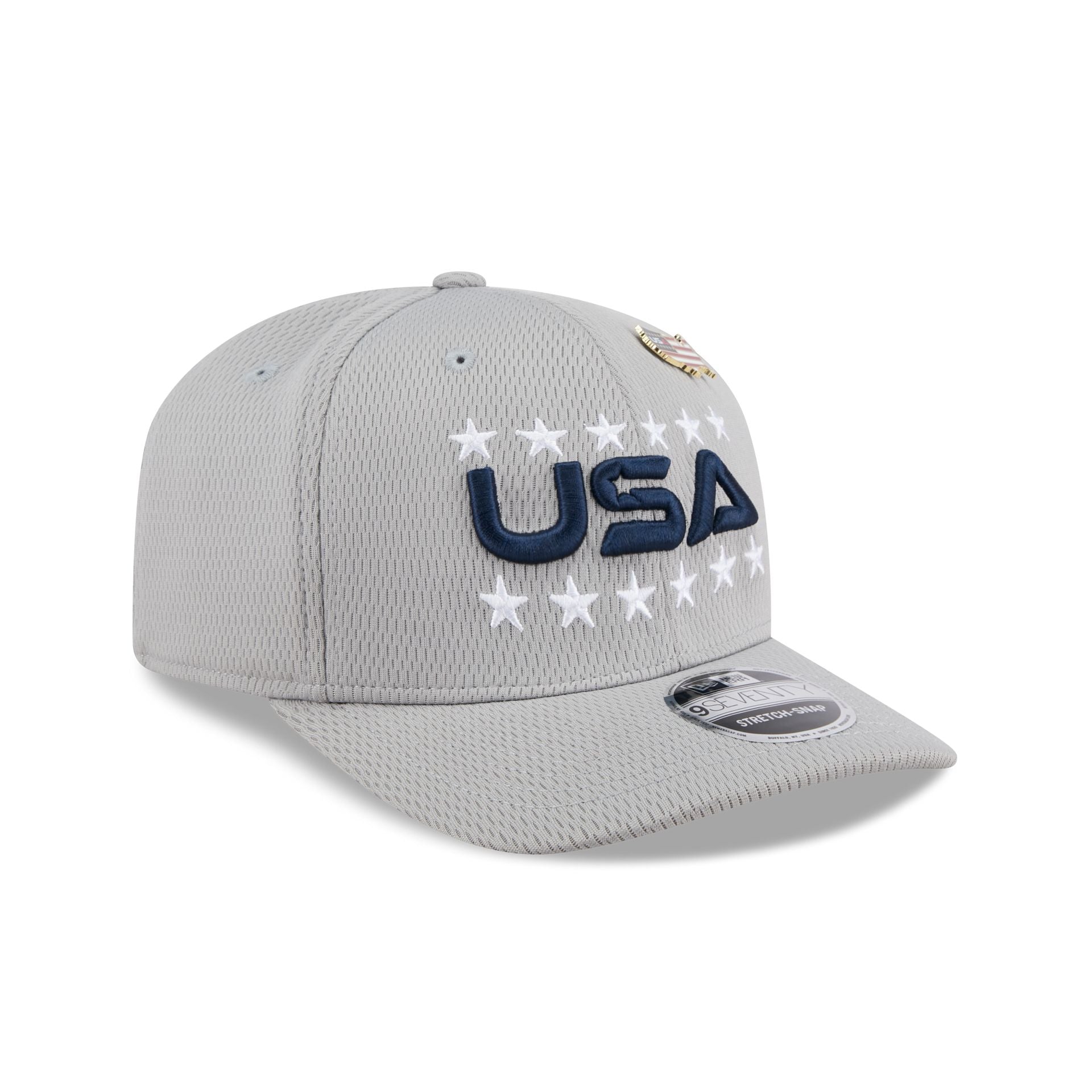 2025 Ryder Cup Team USA Gray 9SEVENTY Stretch-Snap Hat - Image 3