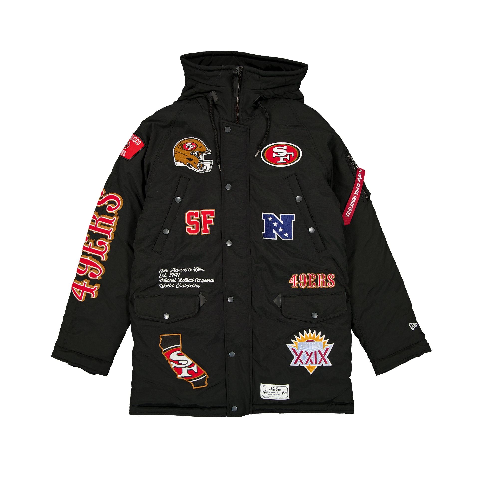 Alpha Industries x San Francisco 49ers Black N-3B Parka Jacket