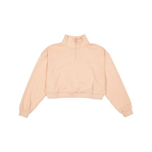 New York Yankees Tonel Cropped Pastel Pink Women's Quarter Zip