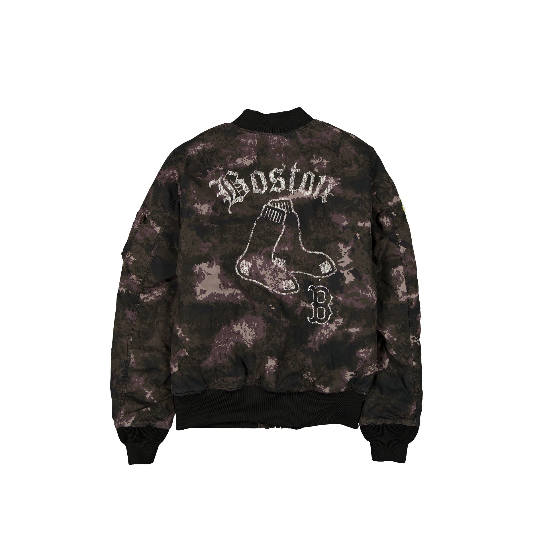 Alpha Industries x Boston Red Sox Black Camo MA-1 Bomber Jacket - Image 3