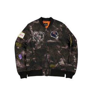 Alpha Industries x Chicago Bears Black Camo MA-1 Bomber Jacket